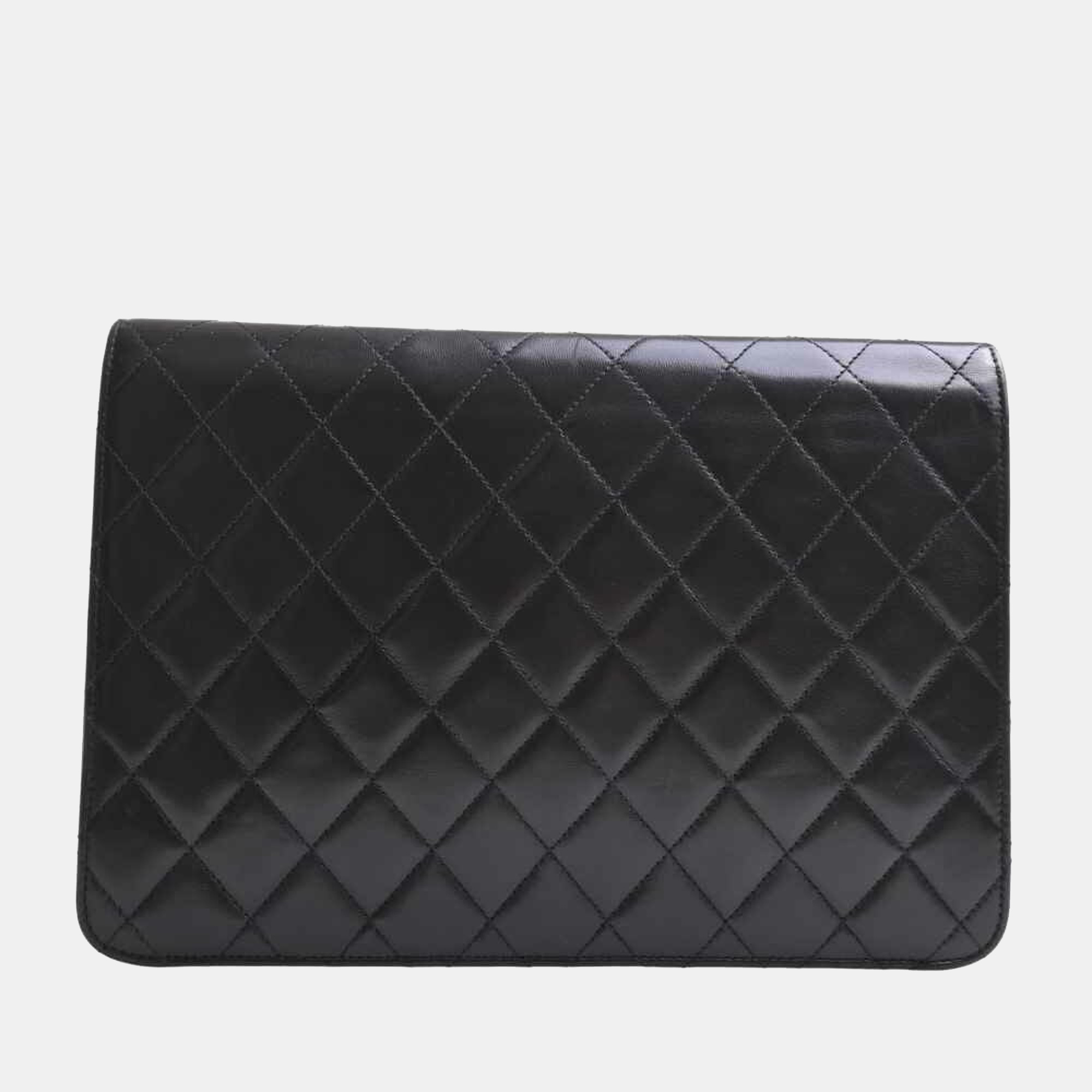 

Chanel Black Leather Quilted CC Flap Shoulder Bag