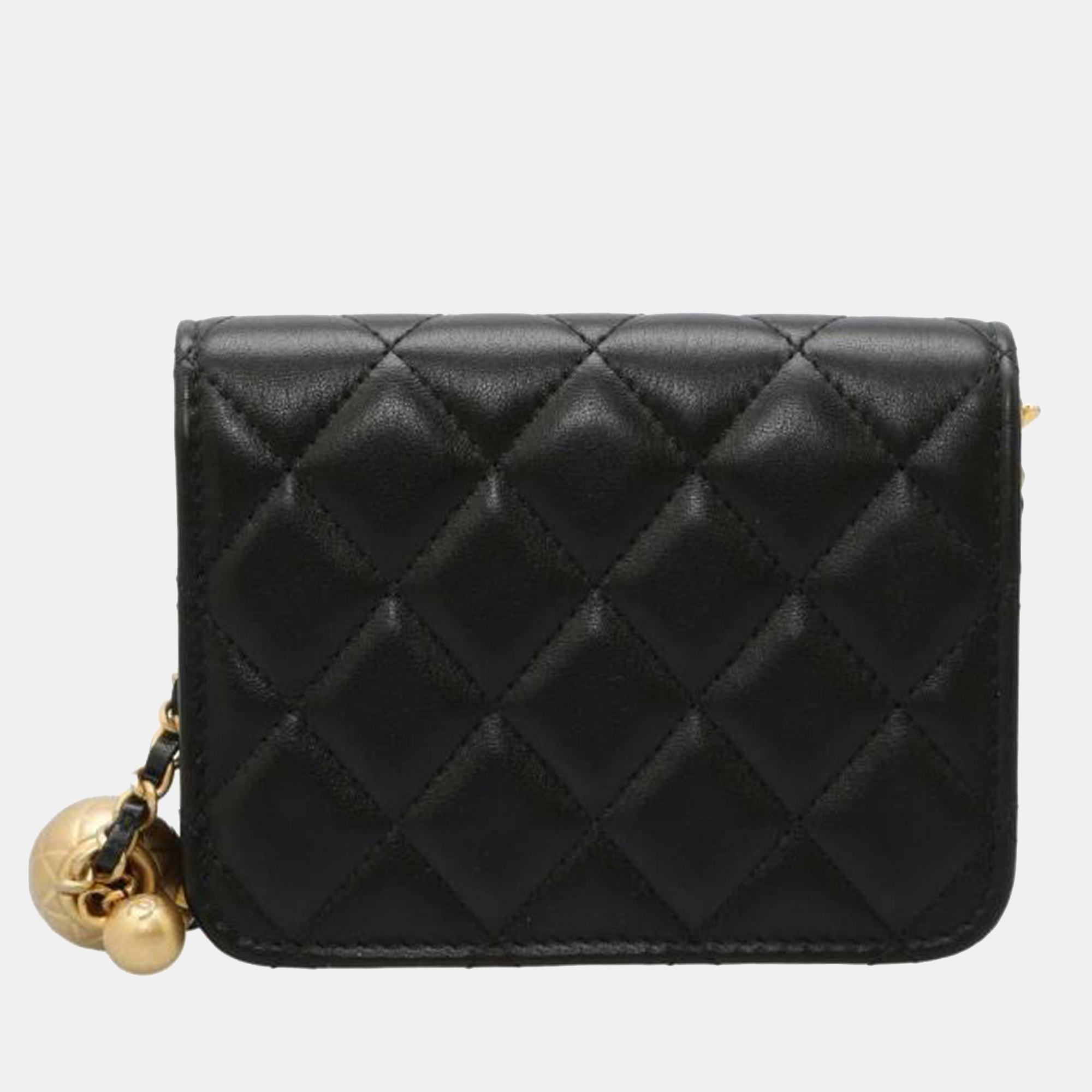 

Chanel Black Matelasse Pearl Crush Flap Bag