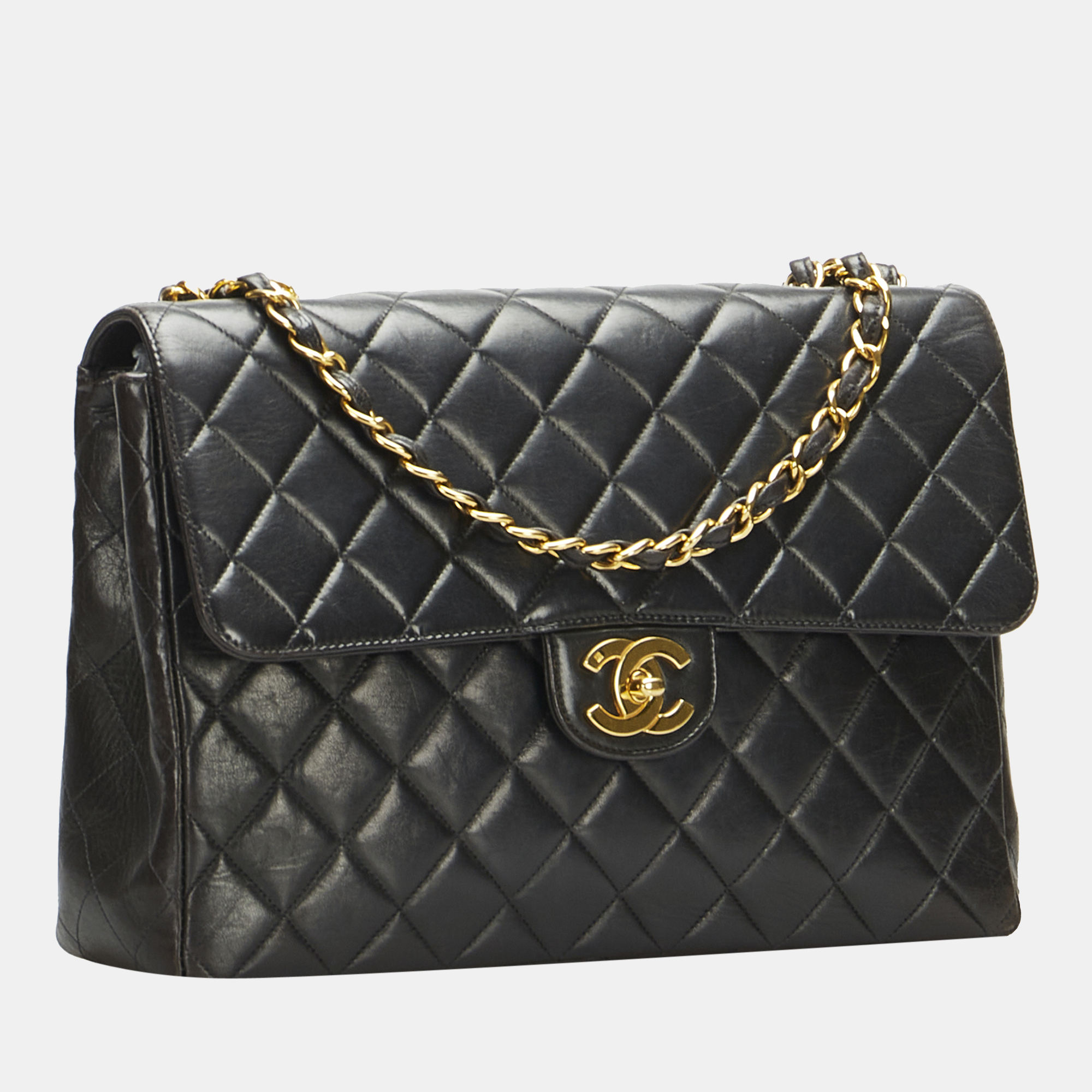 

Chanel Black Medium Classic Lambskin Single Flap