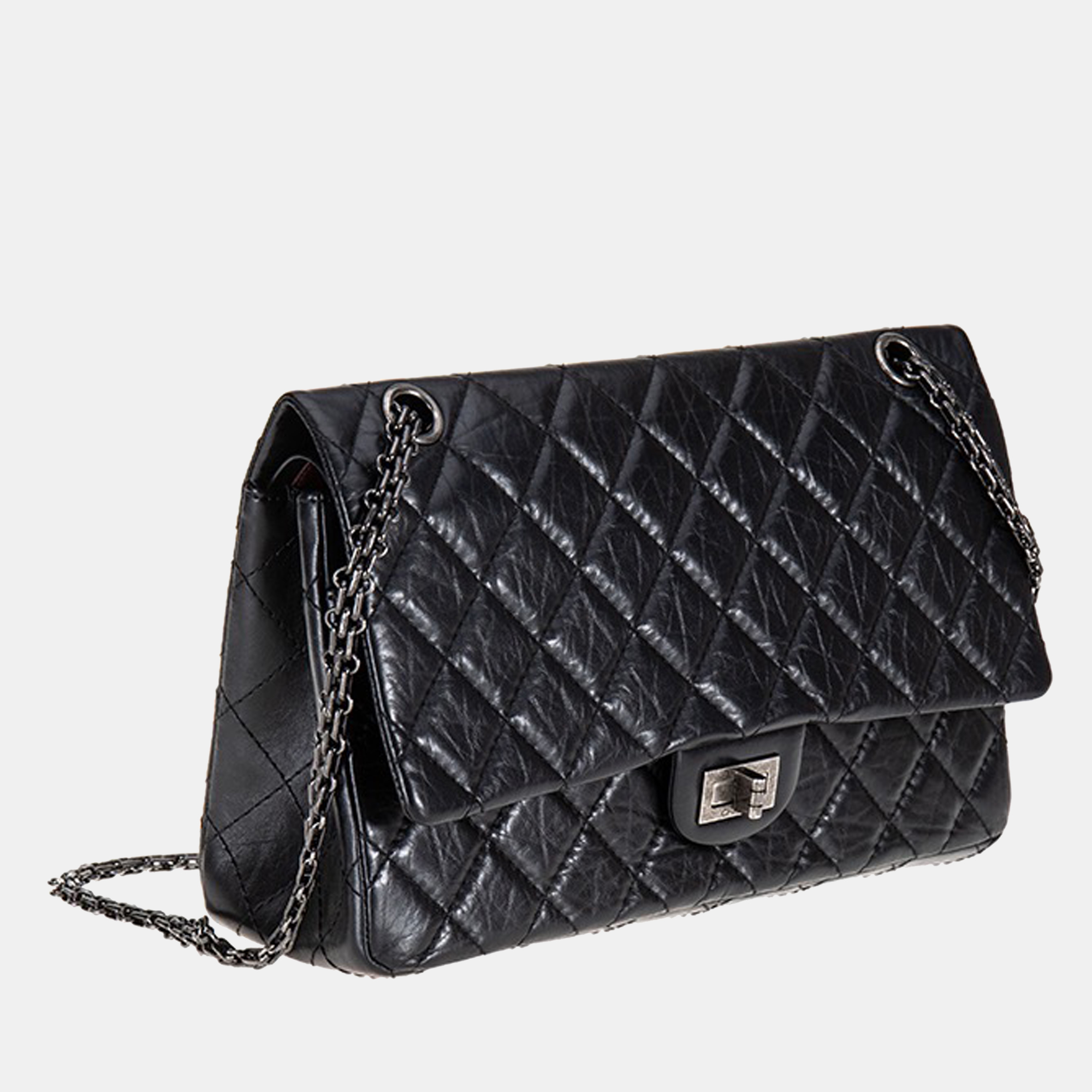 

Chanel 2.55 Reissue Maxi Aged Calfskin Black Handbag