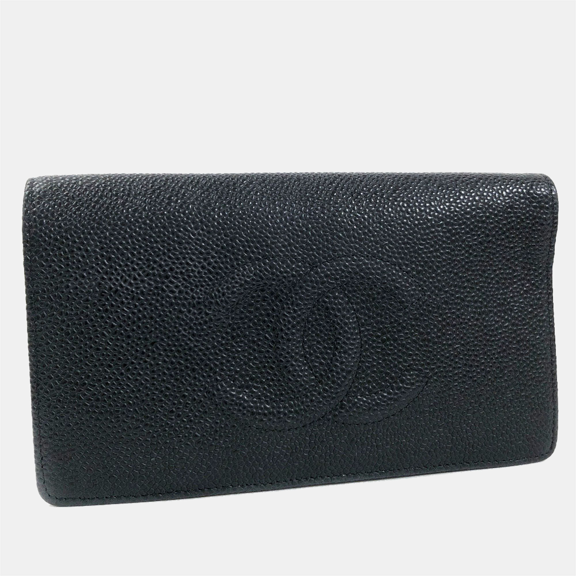 

Chanel Black CC Leather Long Wallet