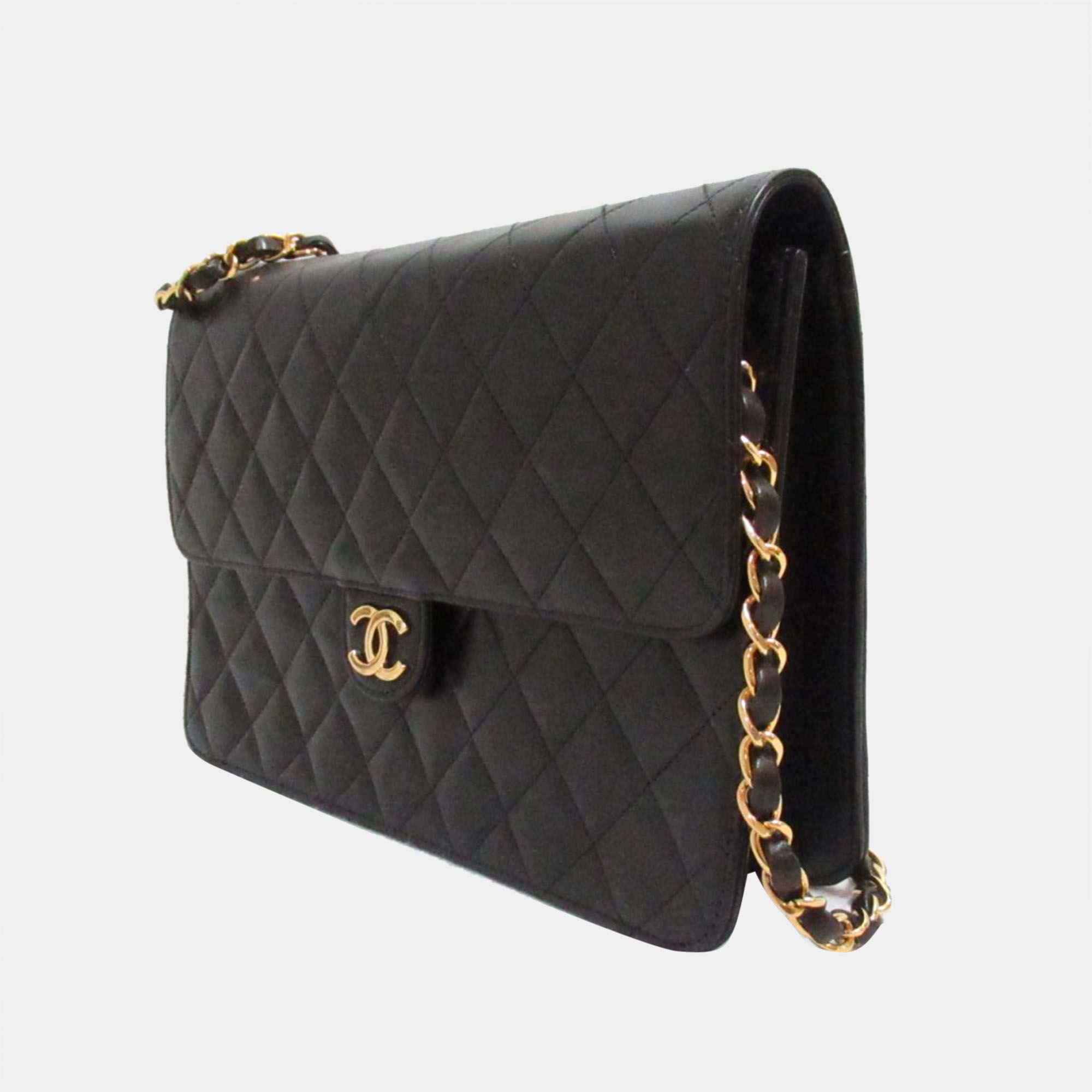 

Chanel Black Quilted Leather Single Flap Bag
