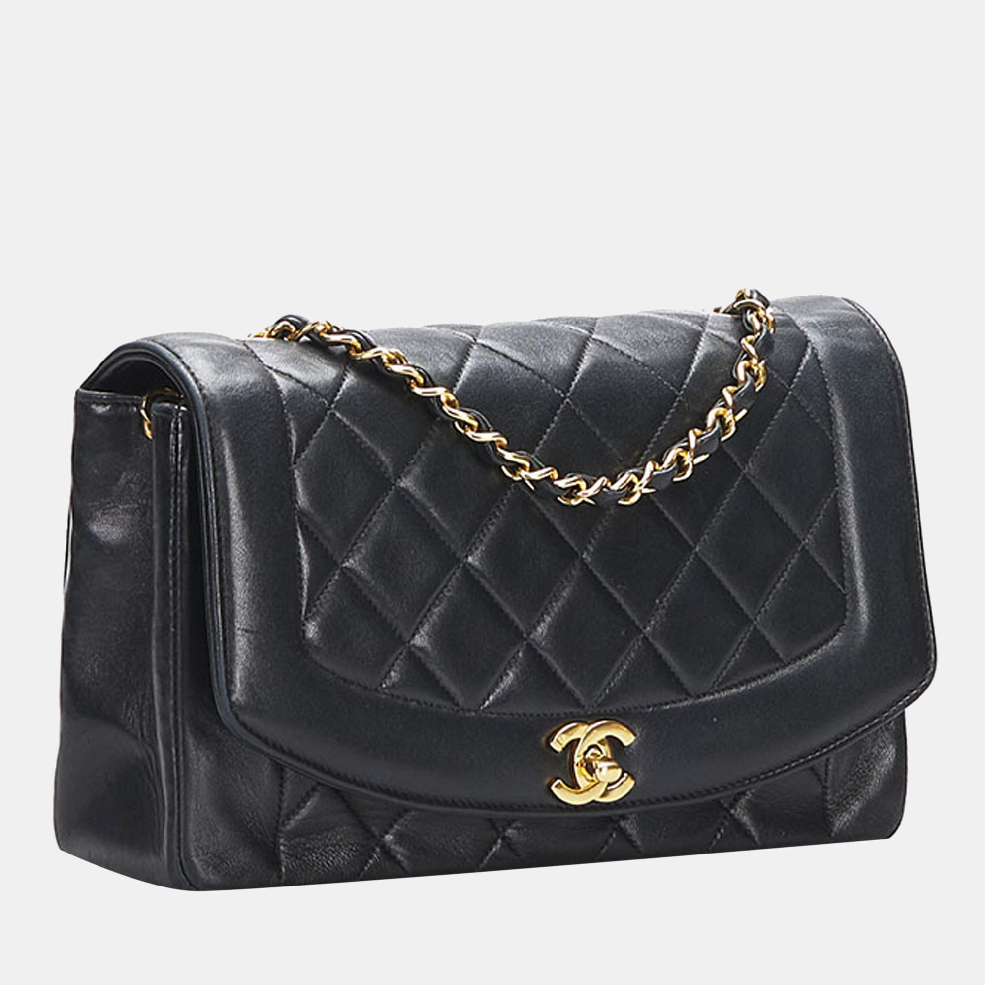 

Chanel Black Leather Diana Flap Crossbody Bag