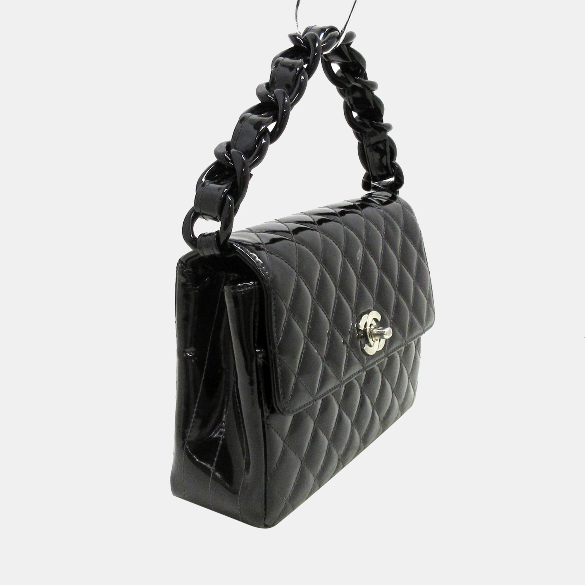 

Chanel Black Patent leather Vintage Flap Bag