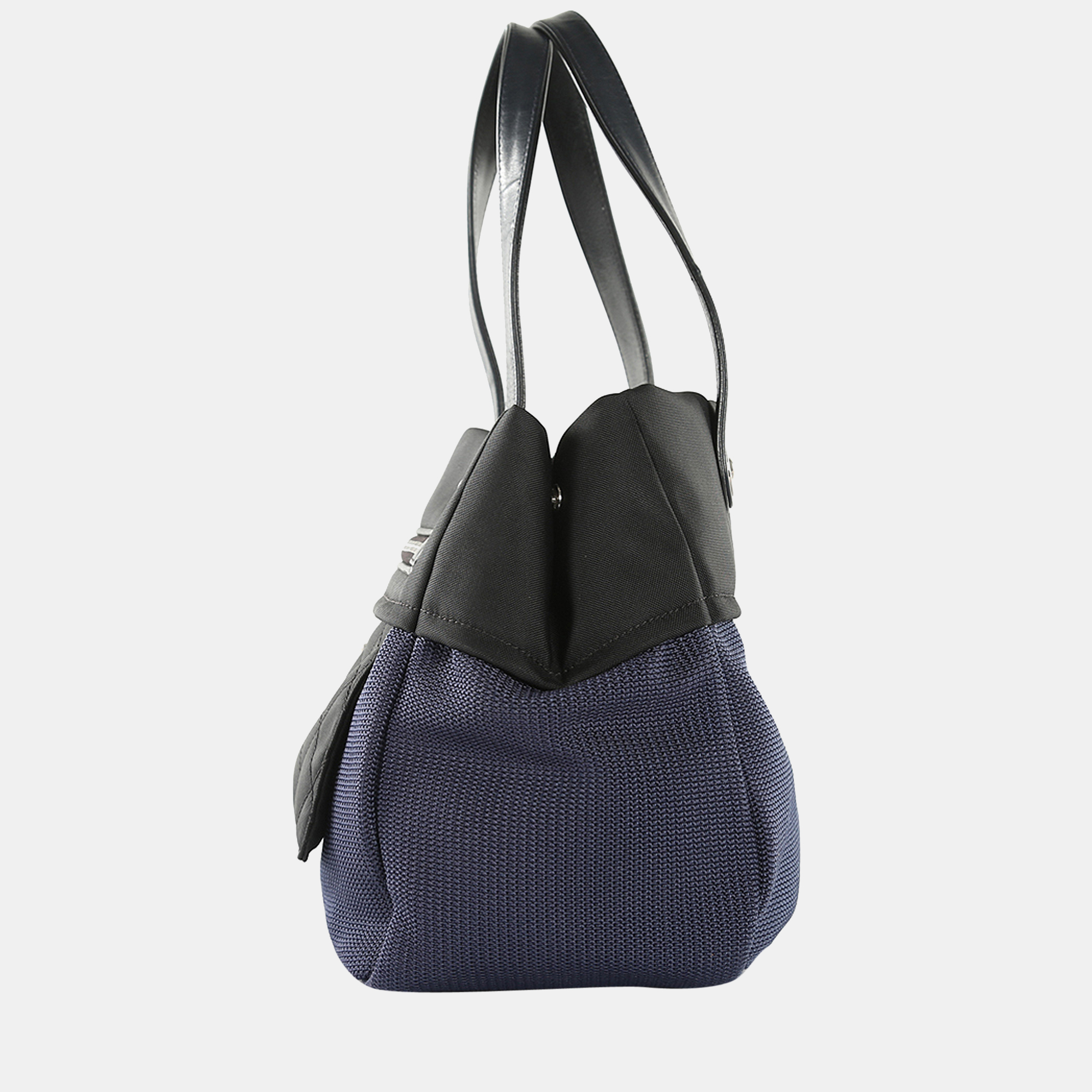 

Chanel Navy Blue/Black Knit & Canvas Tote Bag