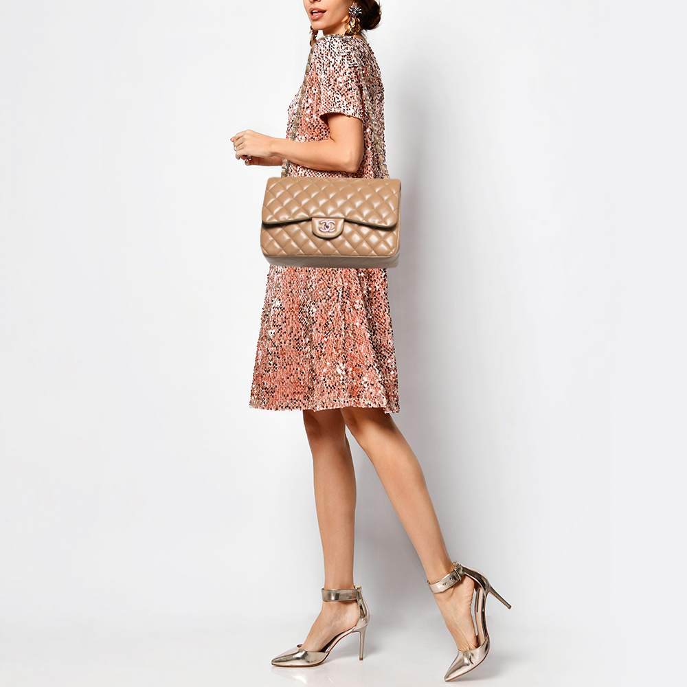 

Chanel Beige Quilted Leather Jumbo Classic Double Flap Bag