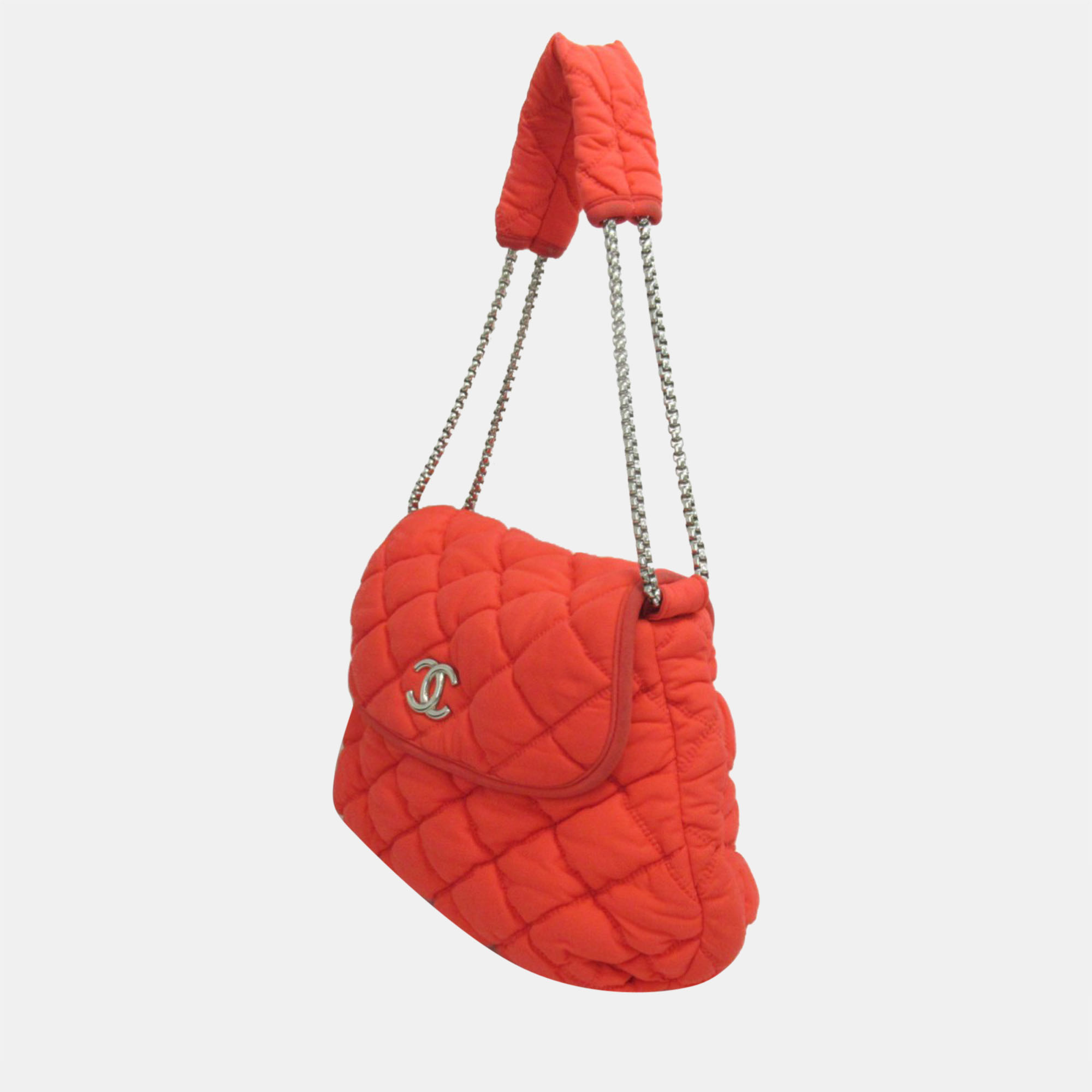 

Chanel Orange Canvas Bubble Quilt Nylon Shoulder Bag