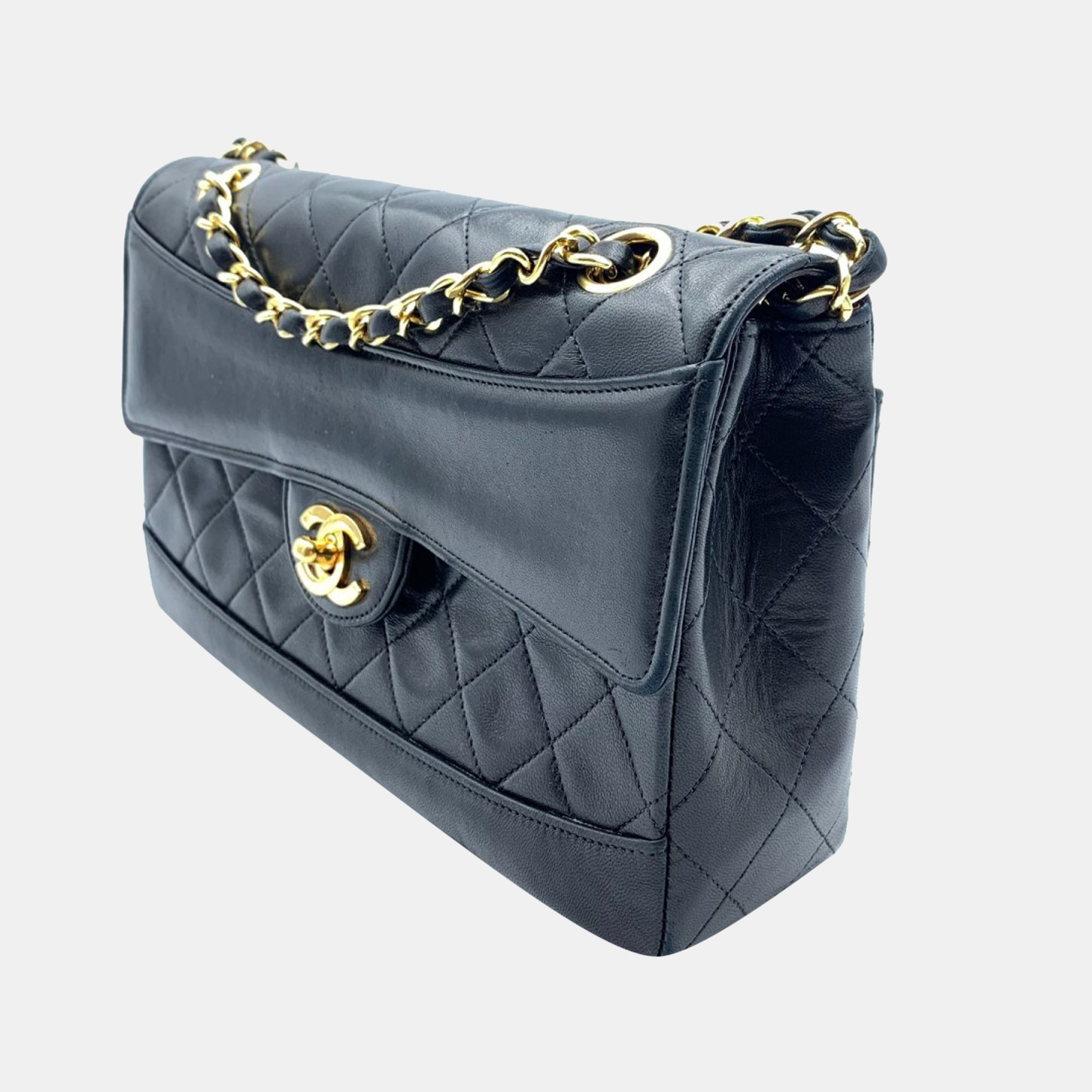 

Chanel Black Quilted Leather Vintage Flap Bag