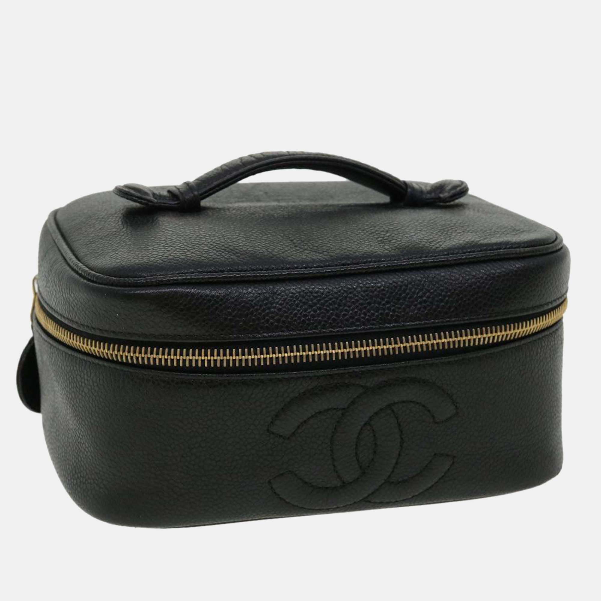 

Chanel Black Leather cc Vanity bag