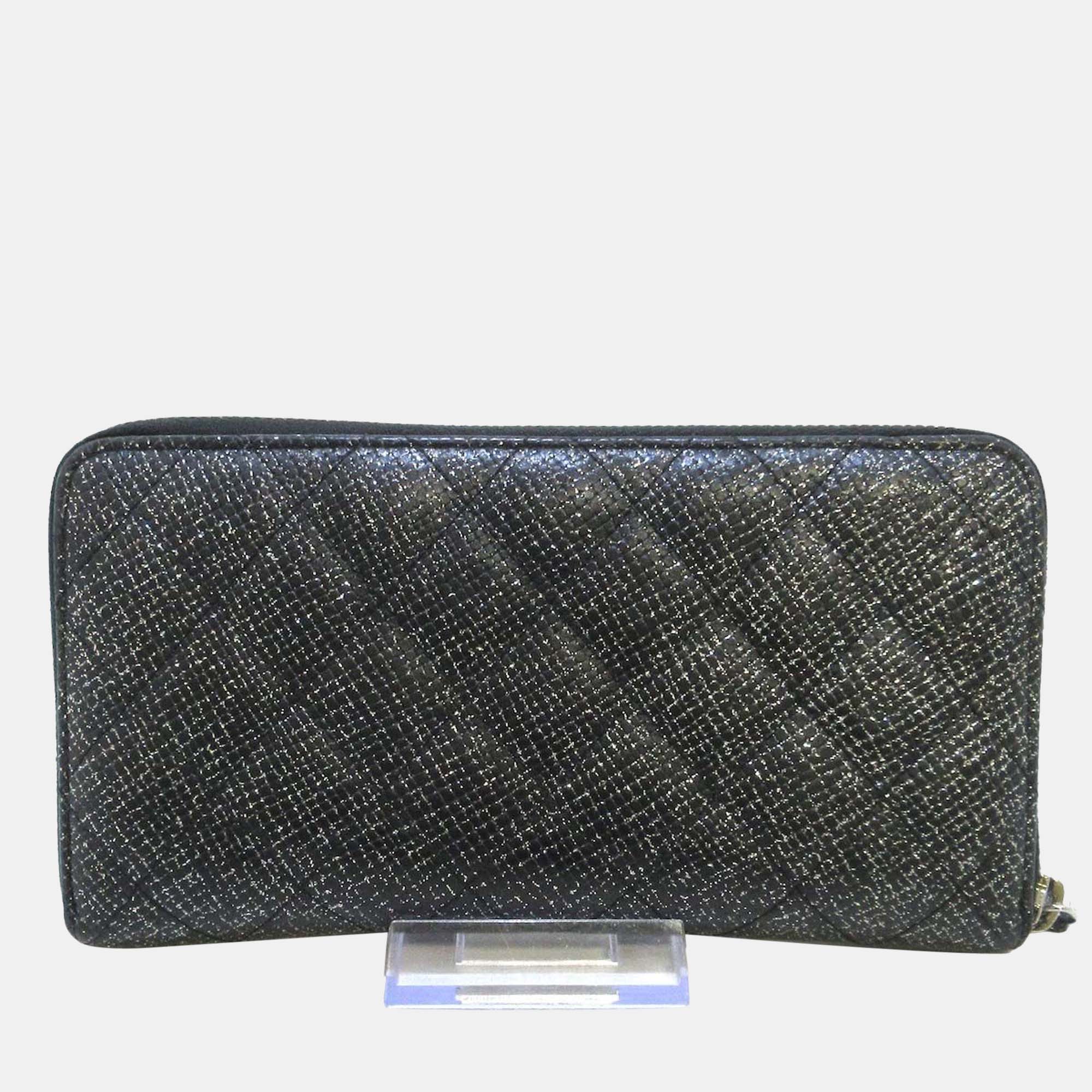 

Chanel Black Leather CC Zip around Wallet