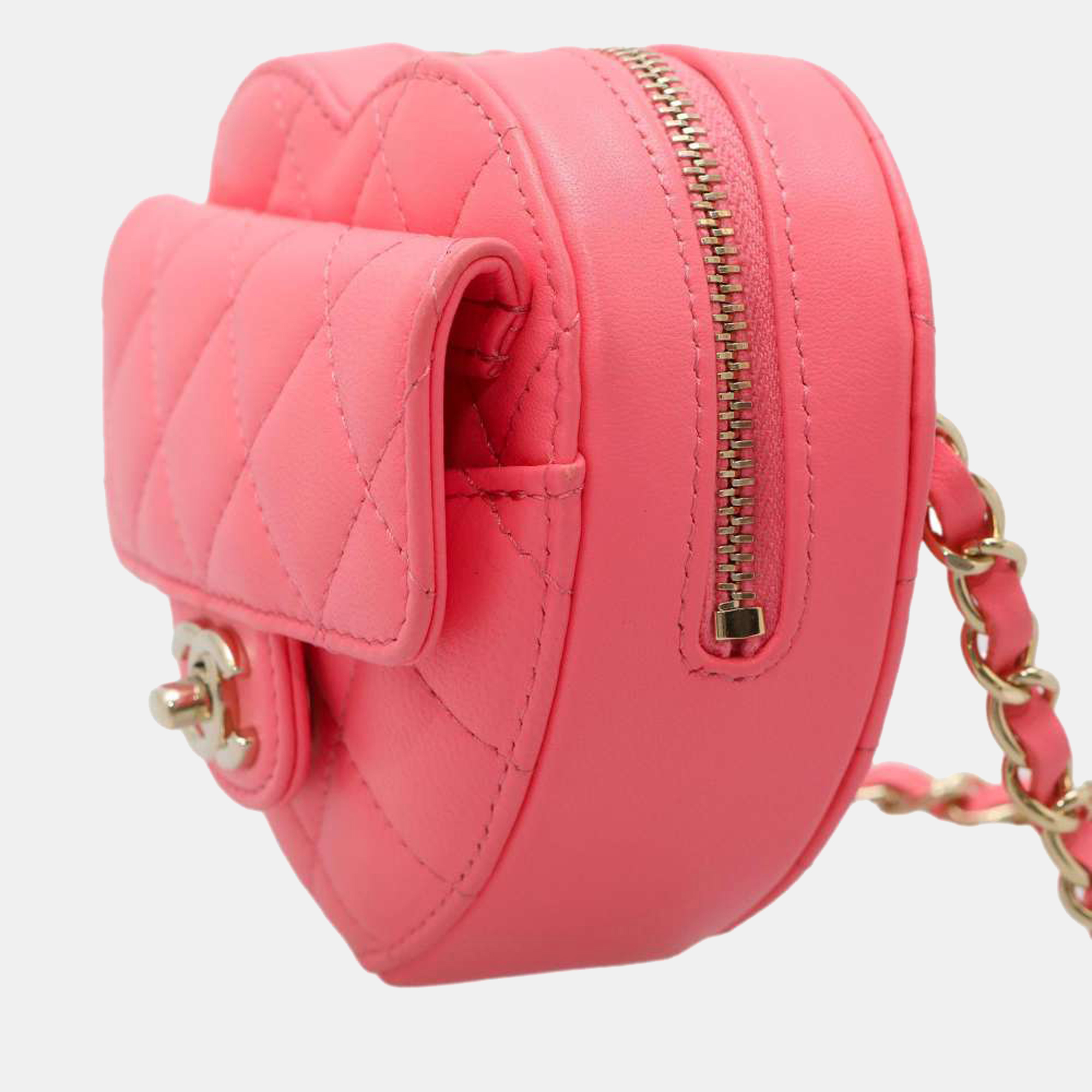 

Chanel Pink Quilted Leather Mini CC In Love Heart Shoulder Bag
