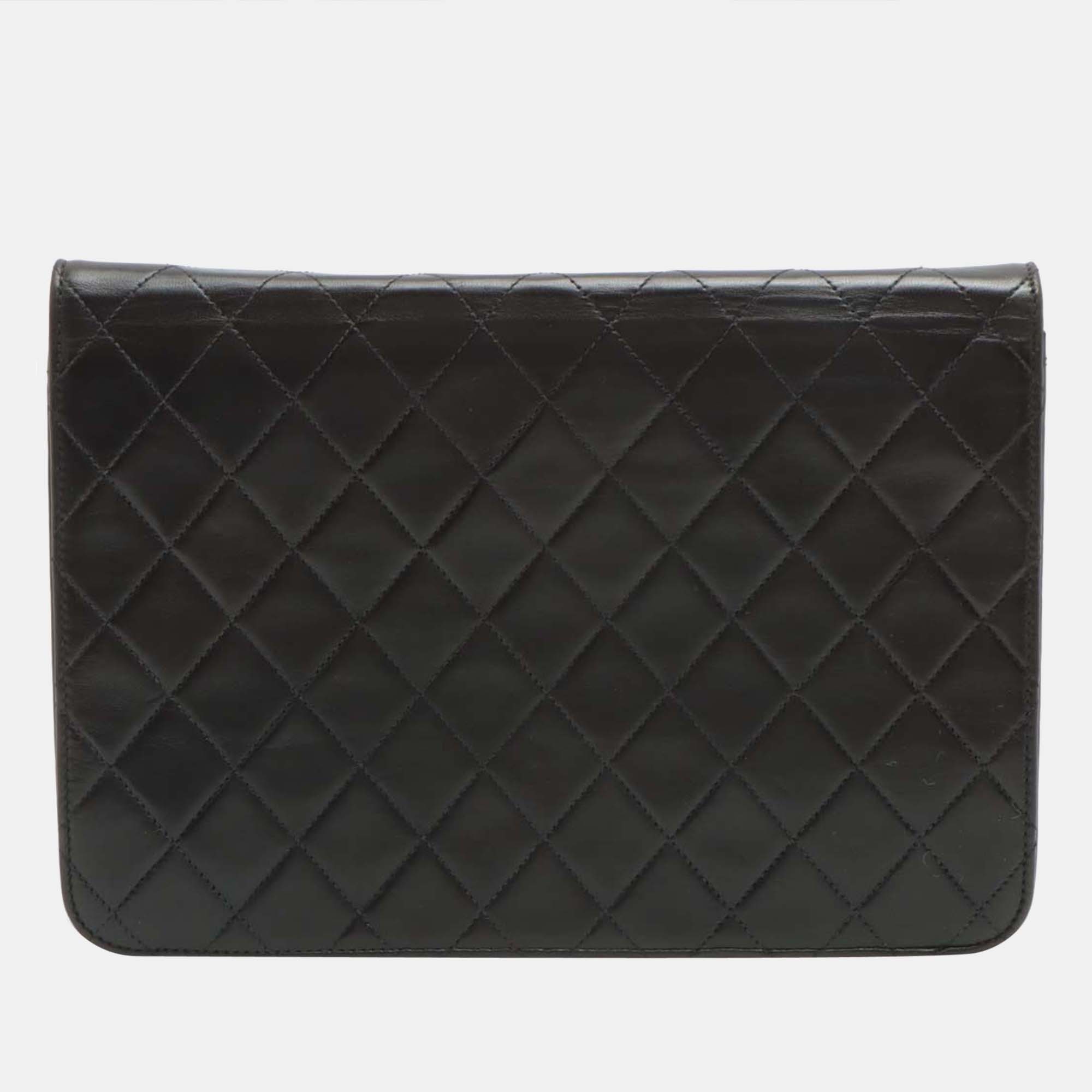 

Chanel Black Leather Vintage Flap Bag