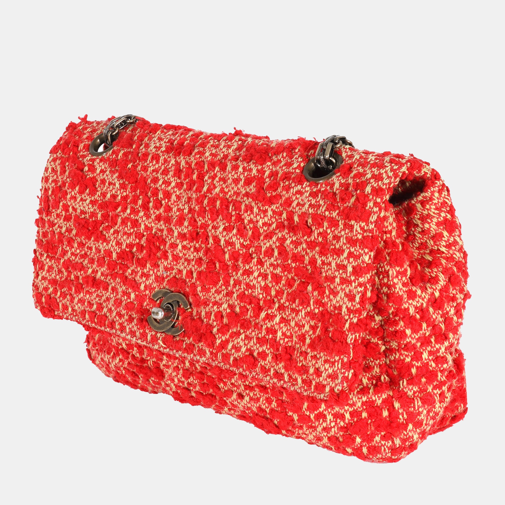 

Chanel Vintage Red Tweed Medium Classic Flap Bag
