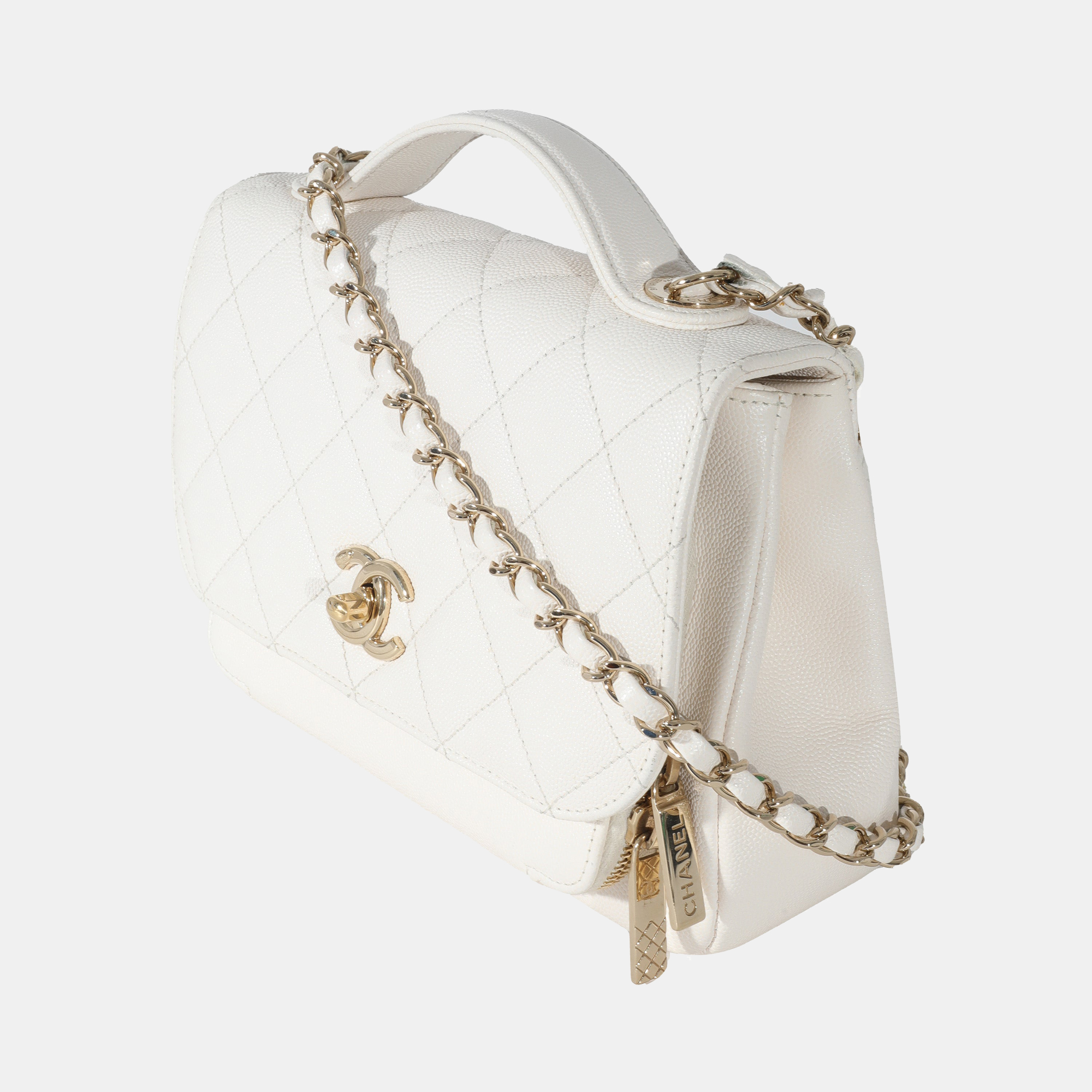 

Chanel White Caviar Leather Medium Business Affinity Flap Bag