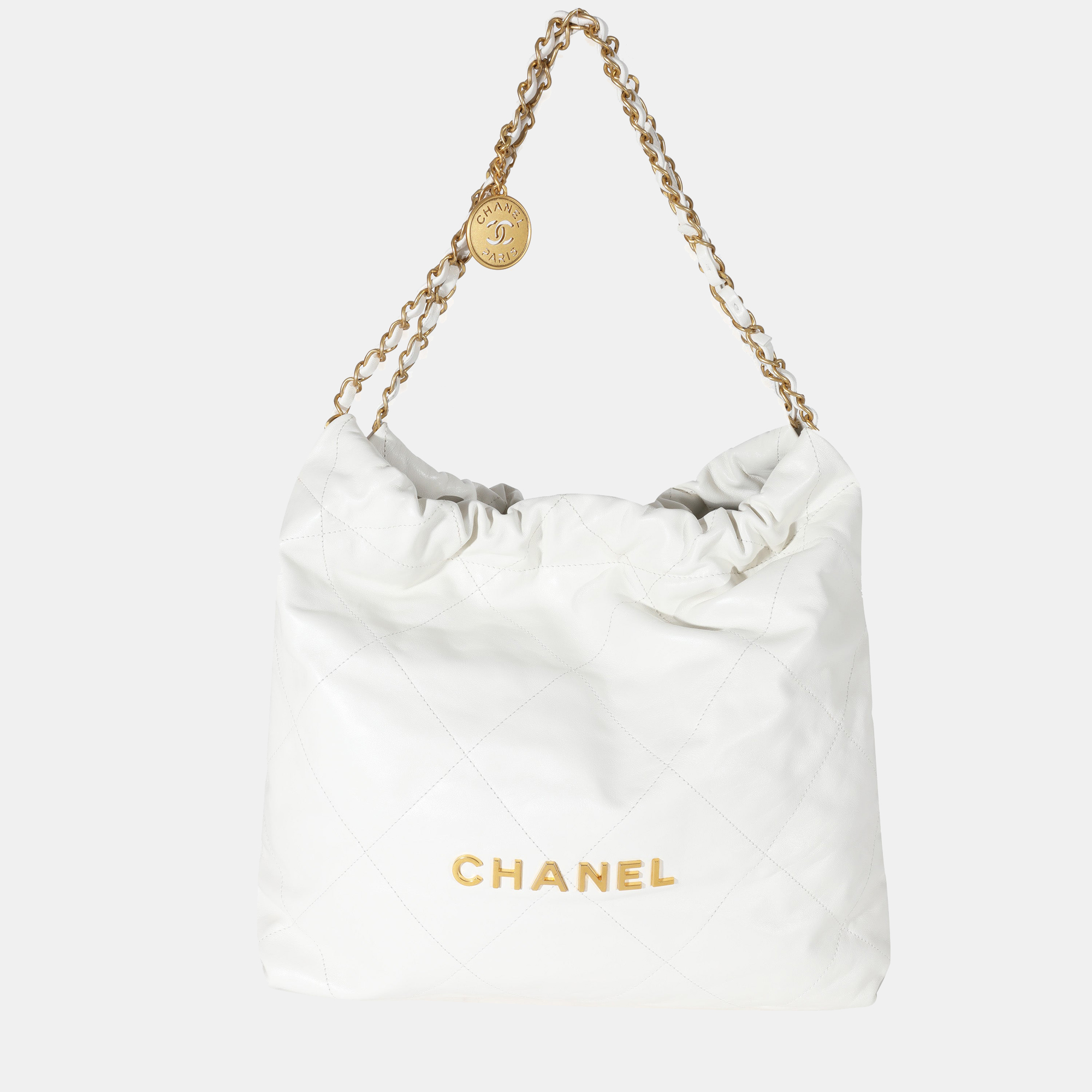Pre-owned Chanel 22 Bag In White