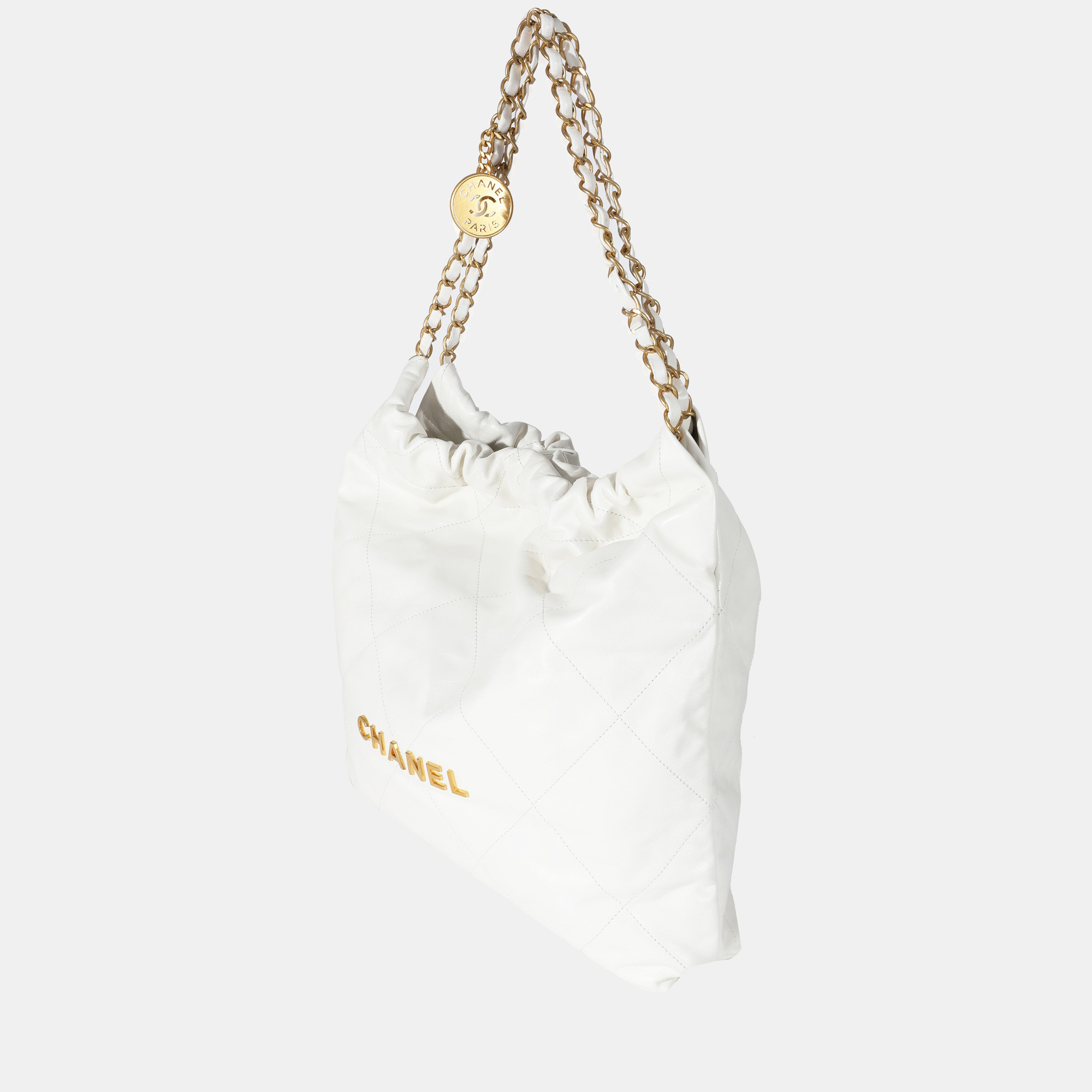 

Chanel White Leather Chanel 22 Bag