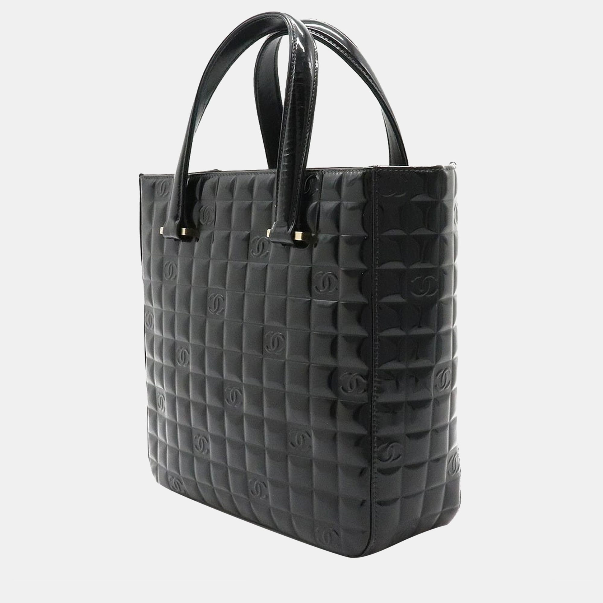 

Chanel Black Patent Leather Chocolate Bar Tote Bag