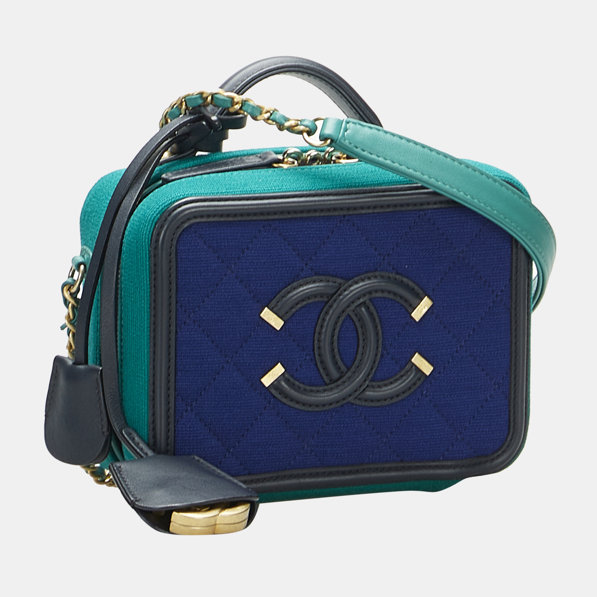 

Chanel Blue CC Filigree Vanity Case