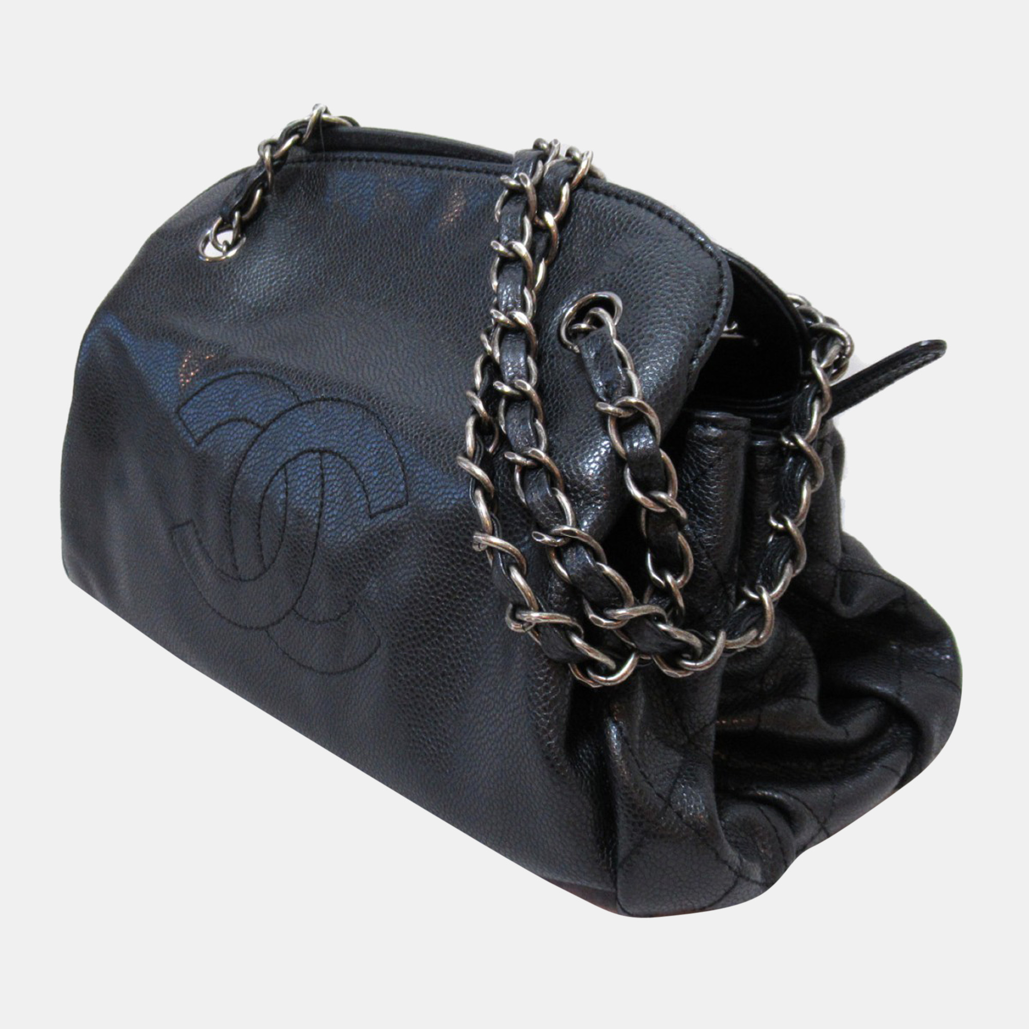 

Chanel Black Caviar Leather CC Chain Shoulder Bag