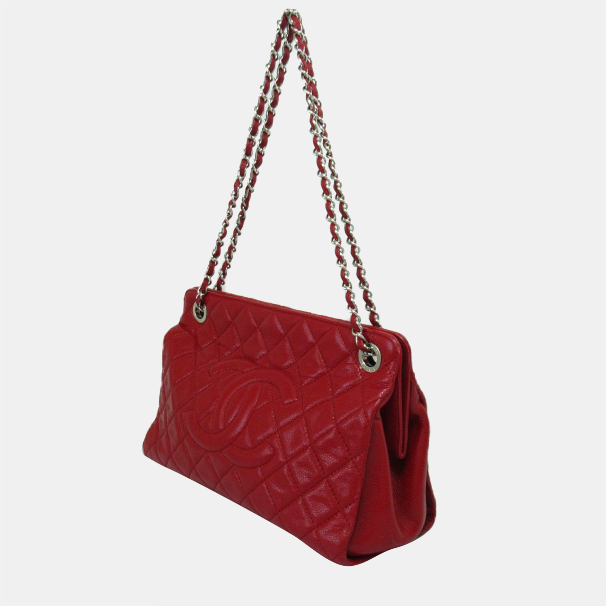 

Chanel Red CC Quilted Caviar Chain Shoulder Bag