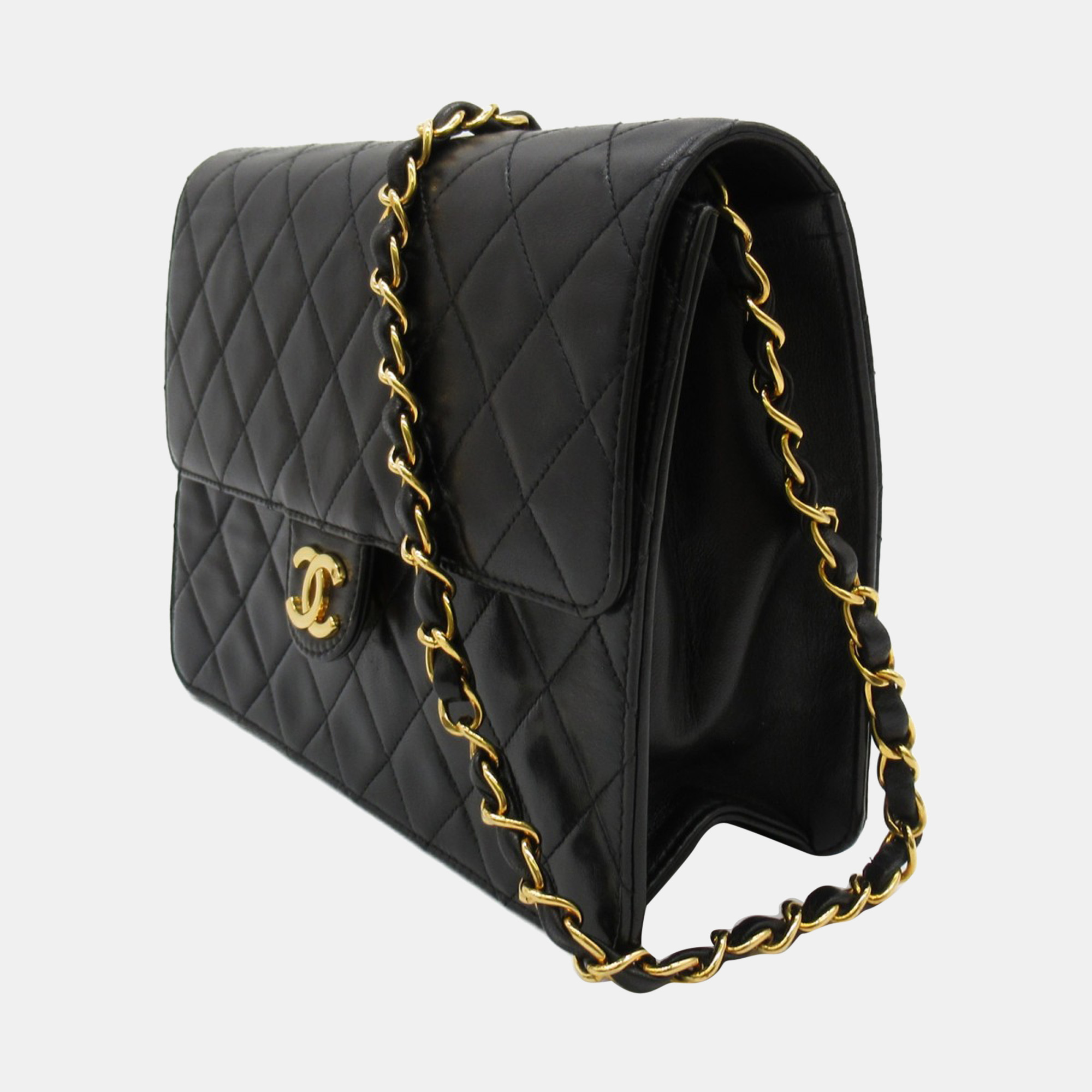 

Chanel Black Leather Small Classic Single Flap Bag