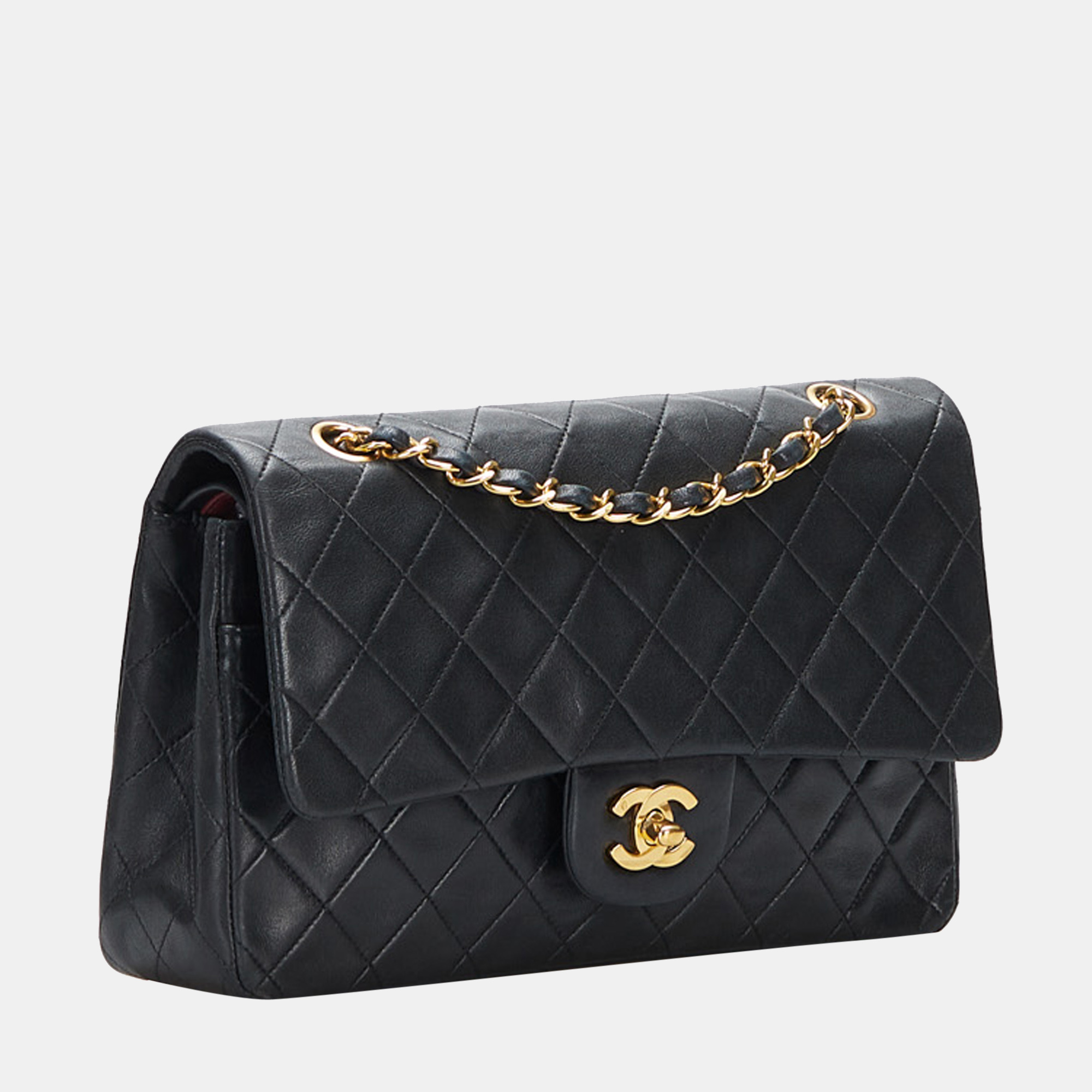 

Chanel Black Small Classic Lambskin Leather Double Flap Bag