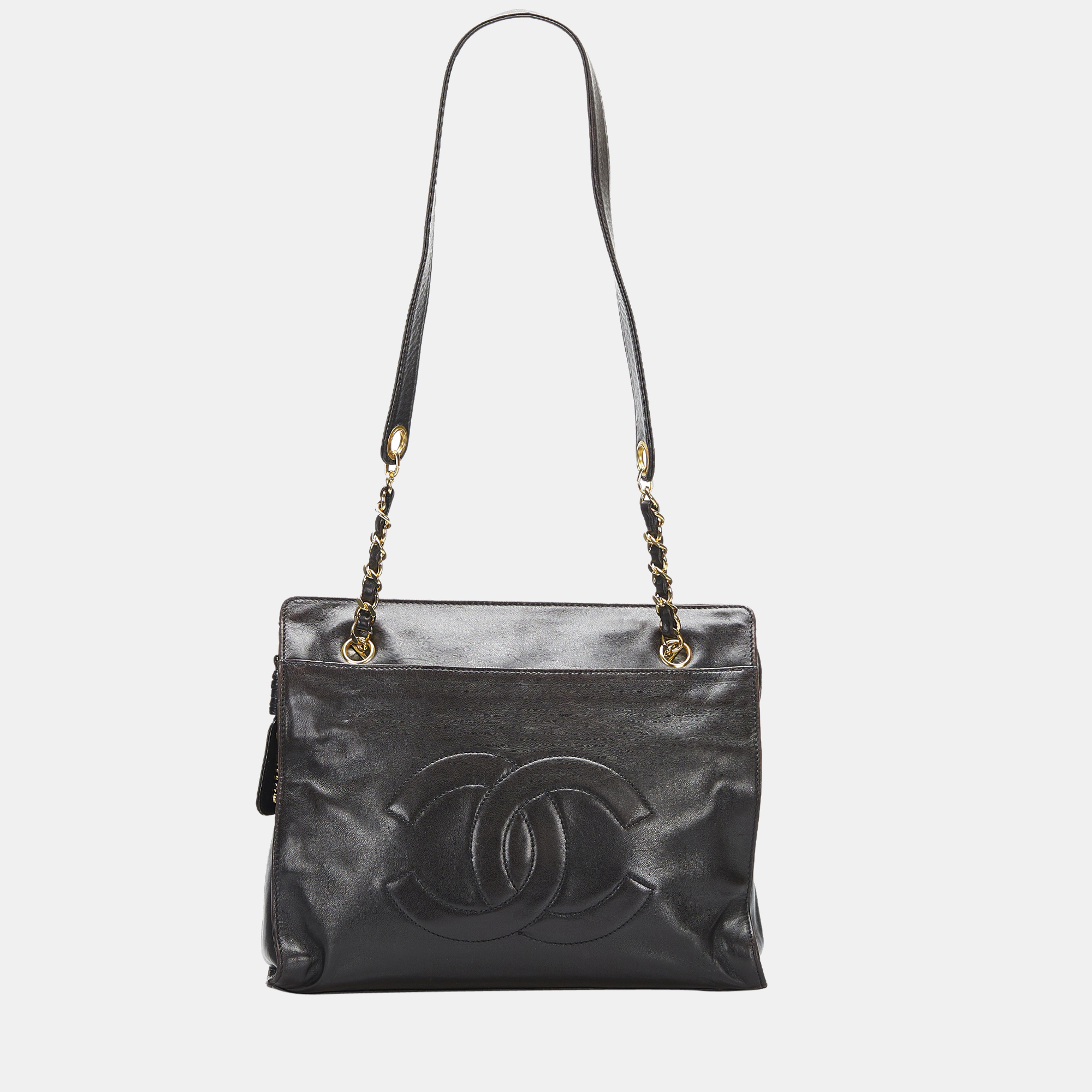 Pre-owned Chanel Black Cc Chain Tote Bag