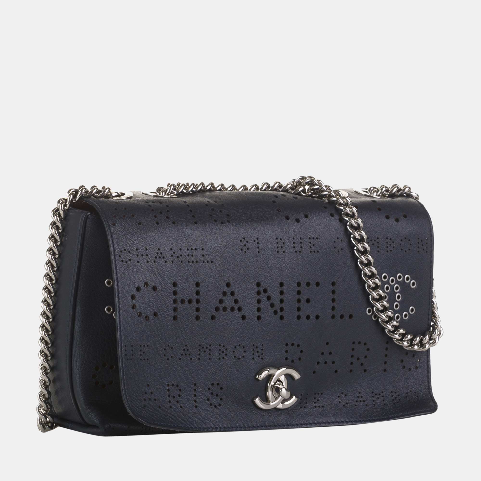 

Chanel Black Eyelet Flap Bag