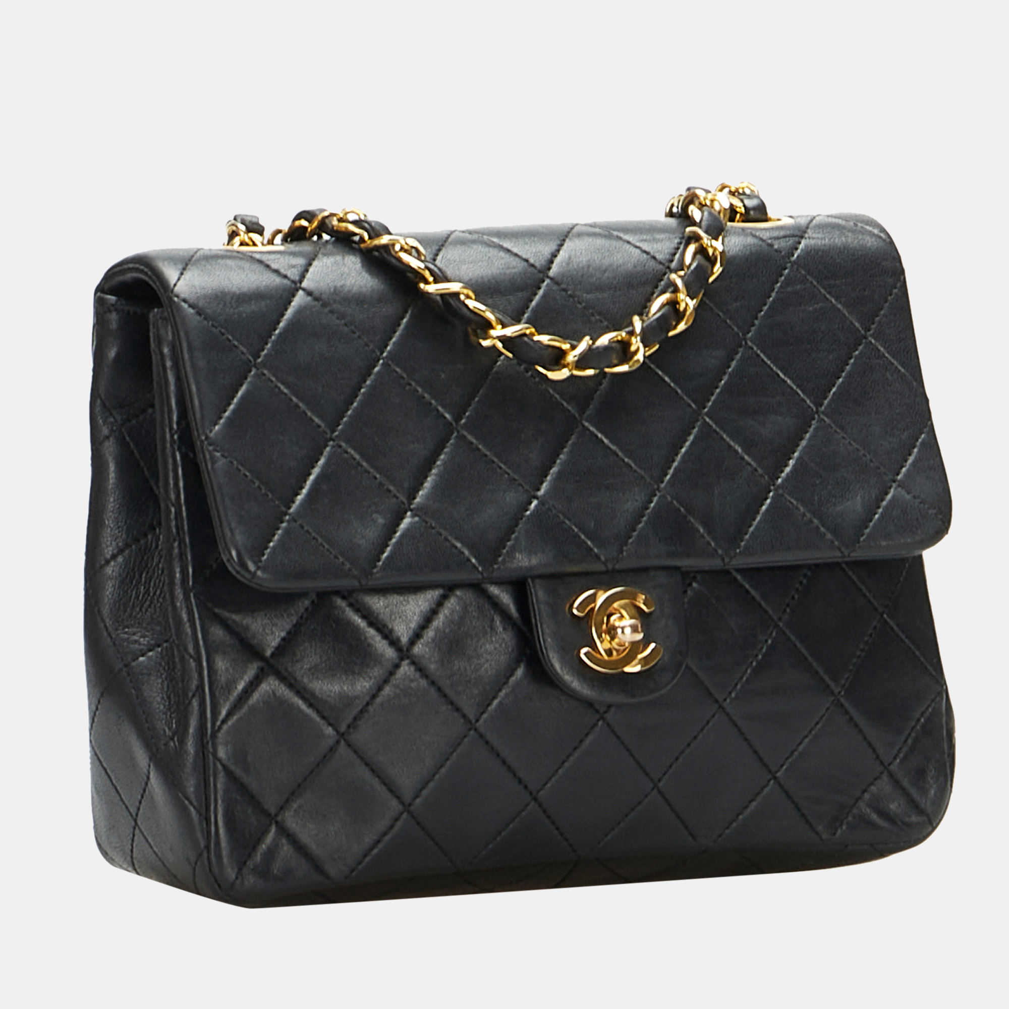 

Chanel Mini Classic Lambskin Square Flap, Black