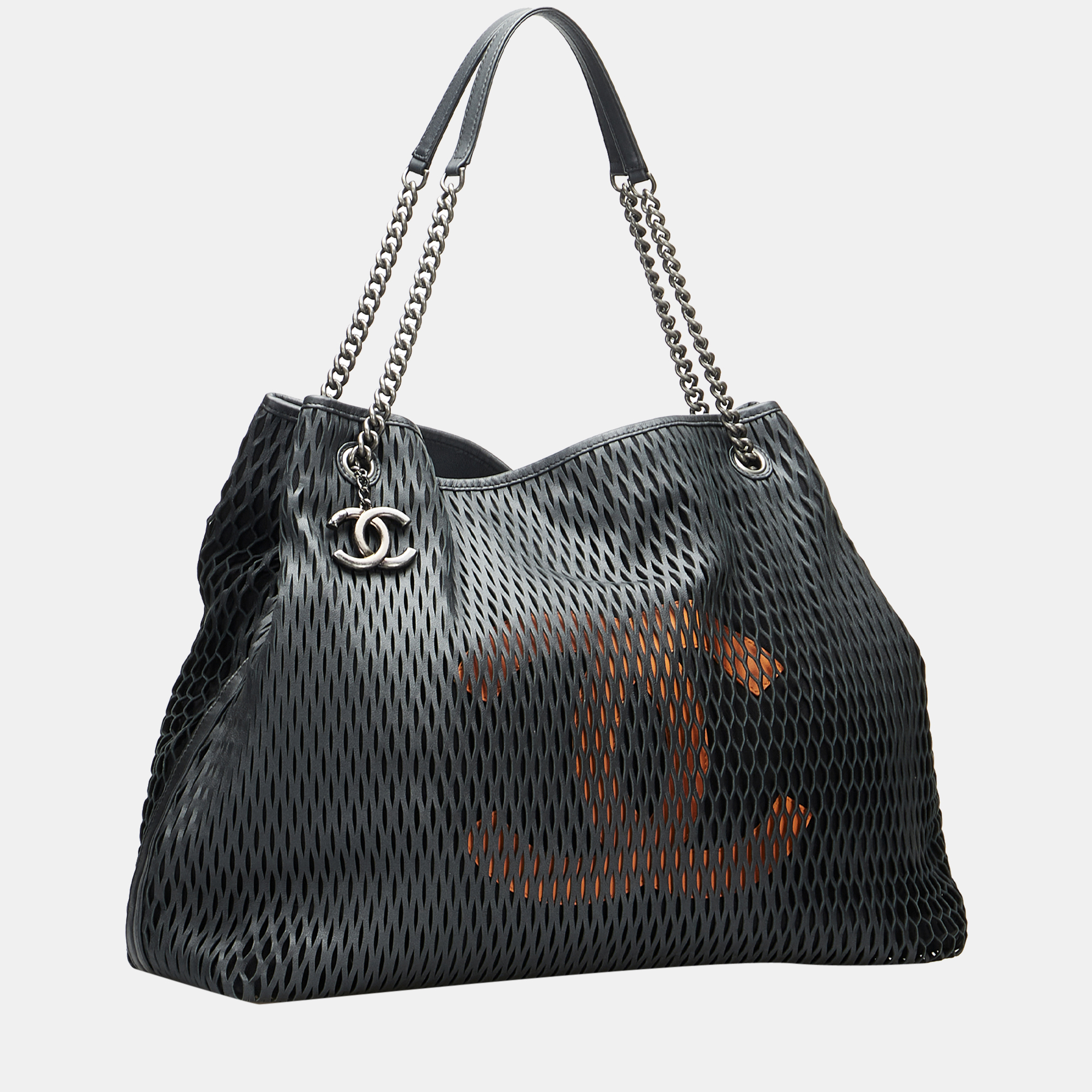 

Chanel CC Perforated Leather Tote Bag, Black