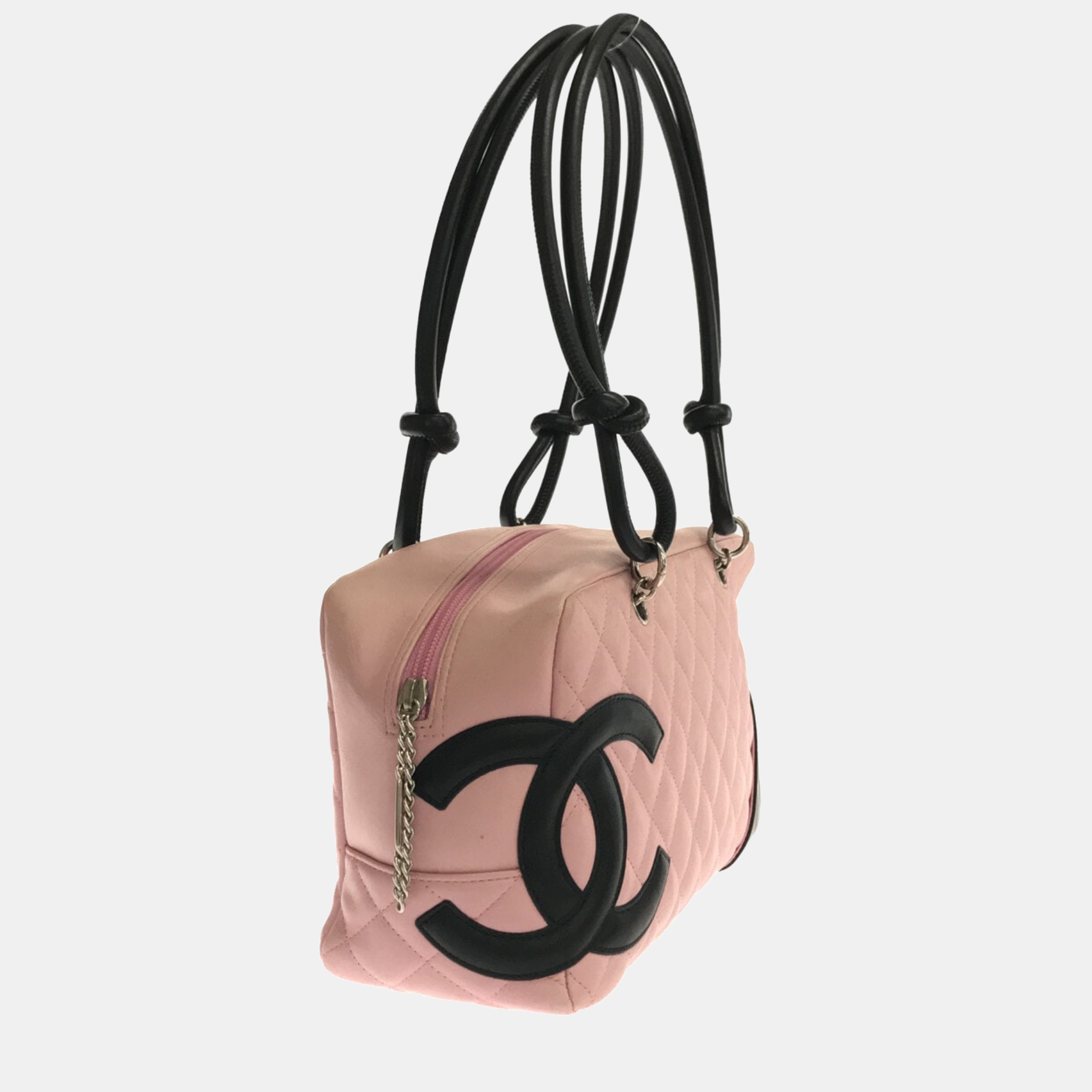 

Chanel Pink Leather Cambon line Tote Bag