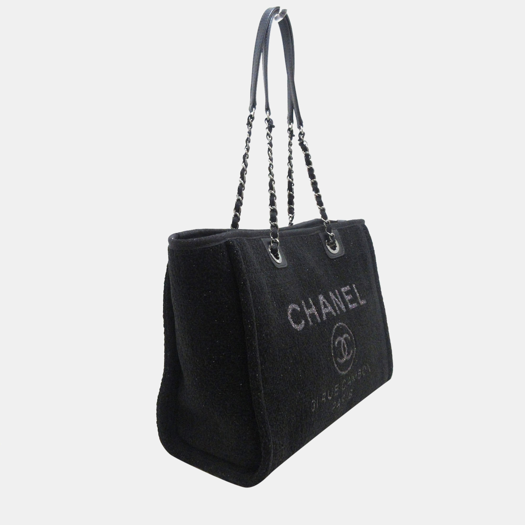 

Chanel Black Canvas Deauville Tote Bag