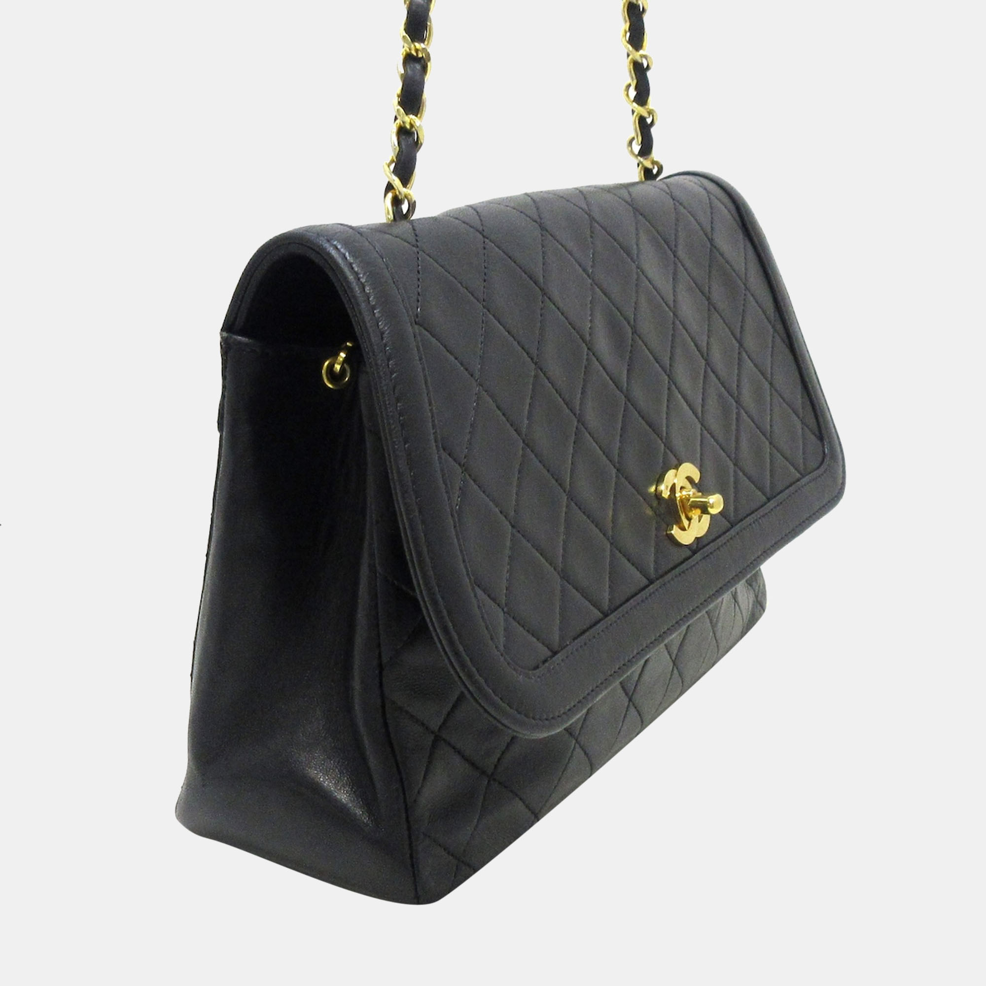 

Chanel Black Leather Diana shoulder bag