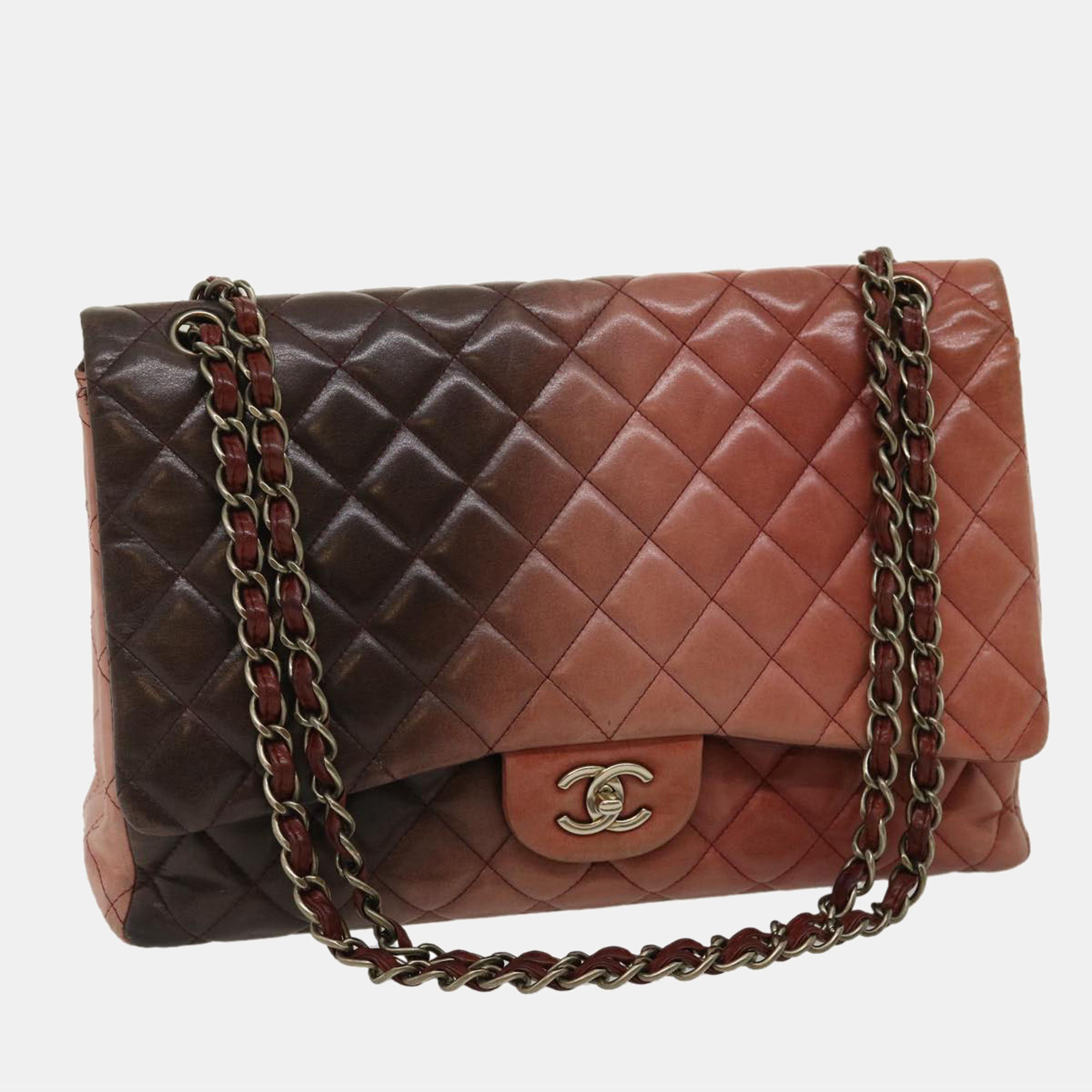 

Chanel Timeless Bicolor Leather Flap bag, Brown