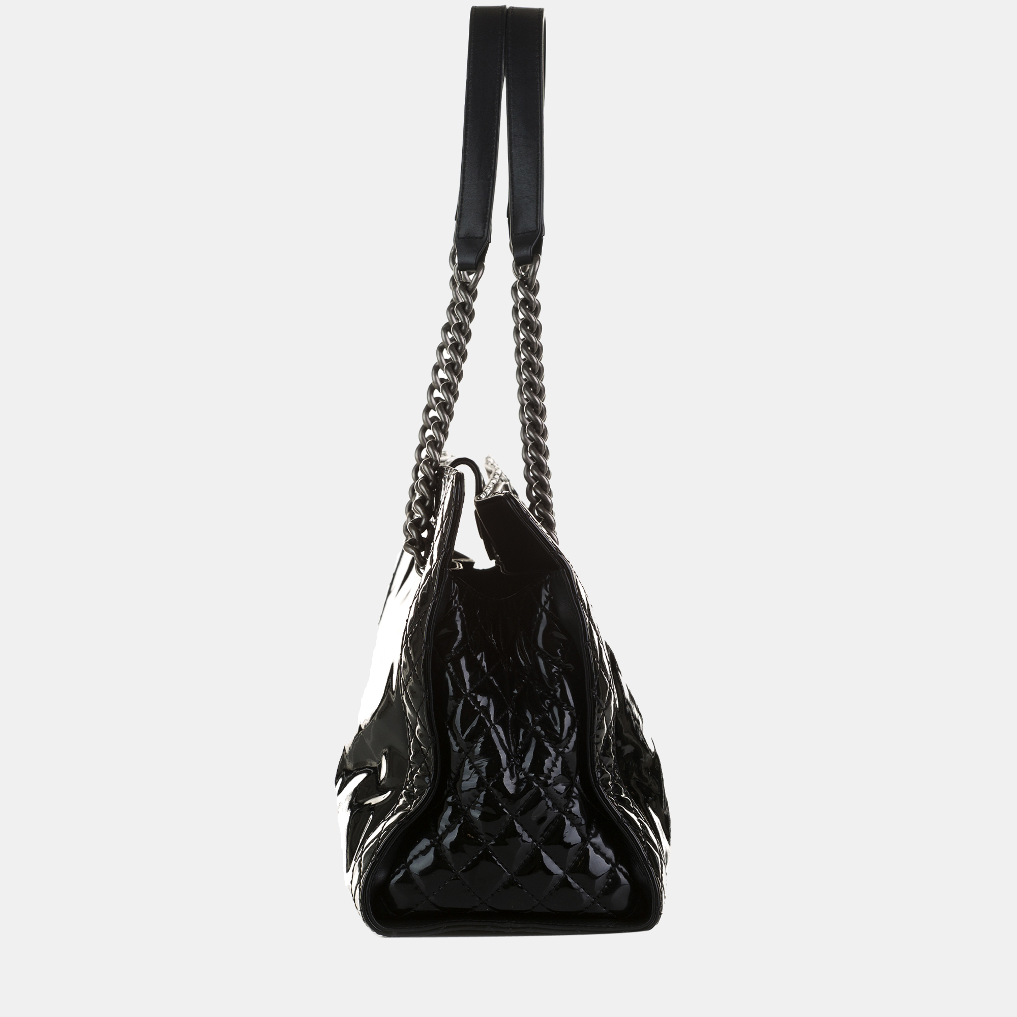 

Chanel Black Patent Boy Reverso Shopping Tote