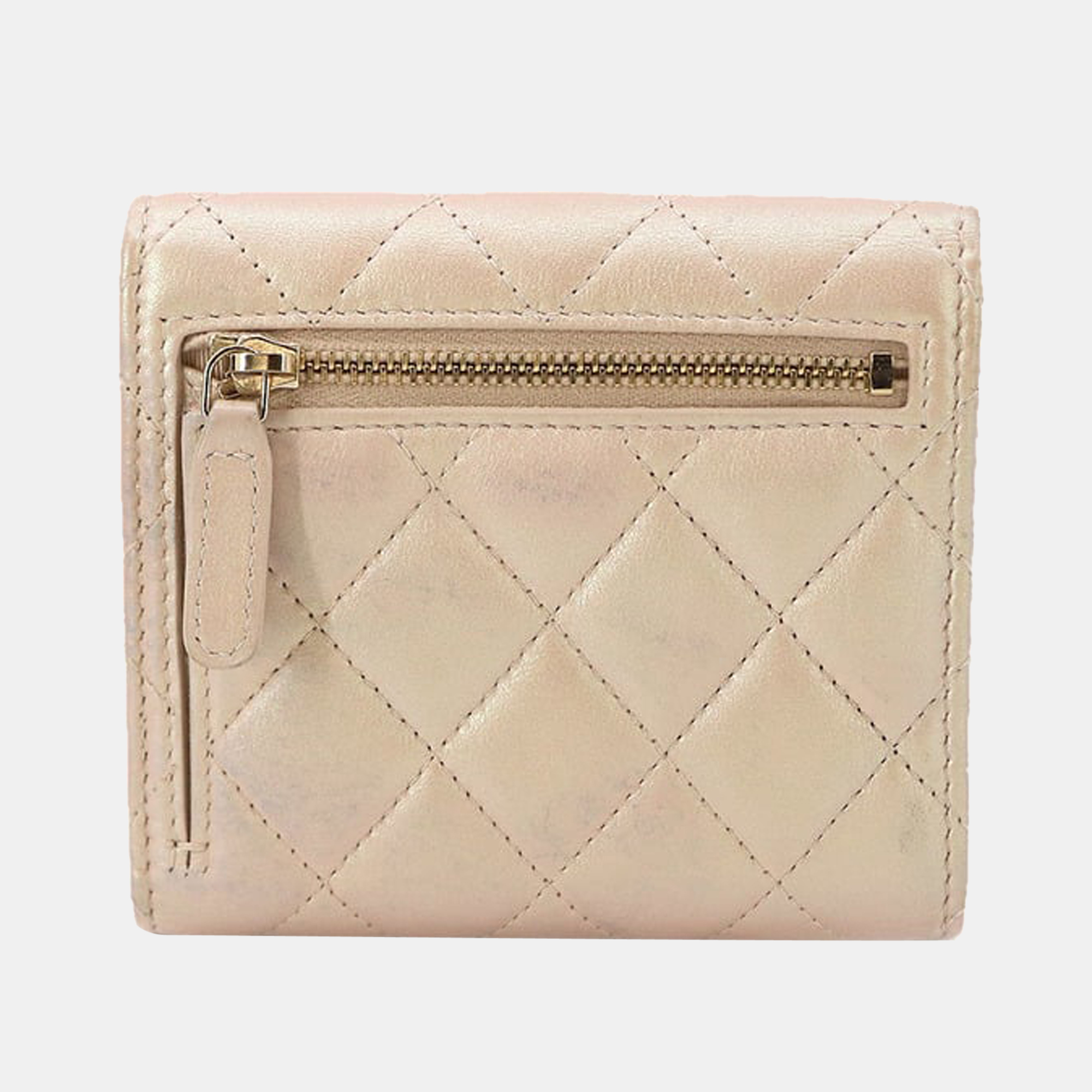 

Chanel Gold Leather CC Compact Wallet