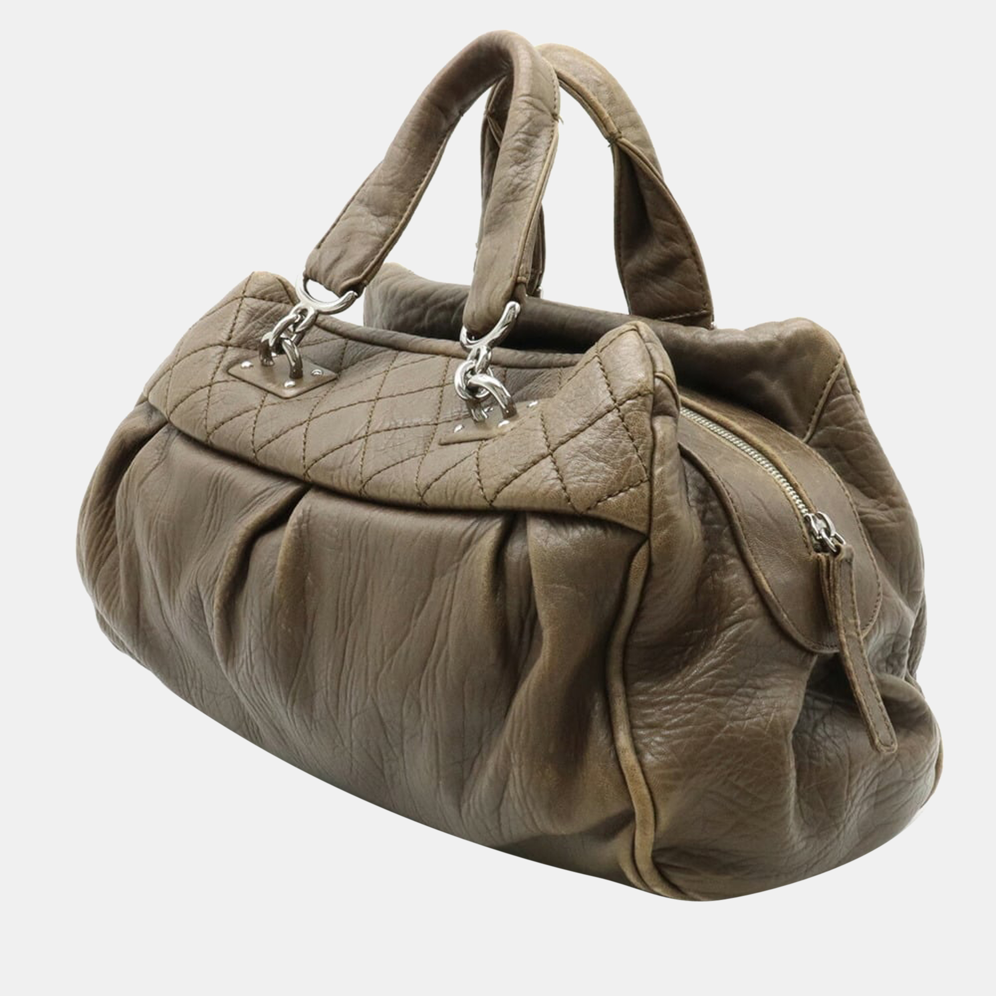 

Chanel Brown Leather Soft CC Bowler Bag