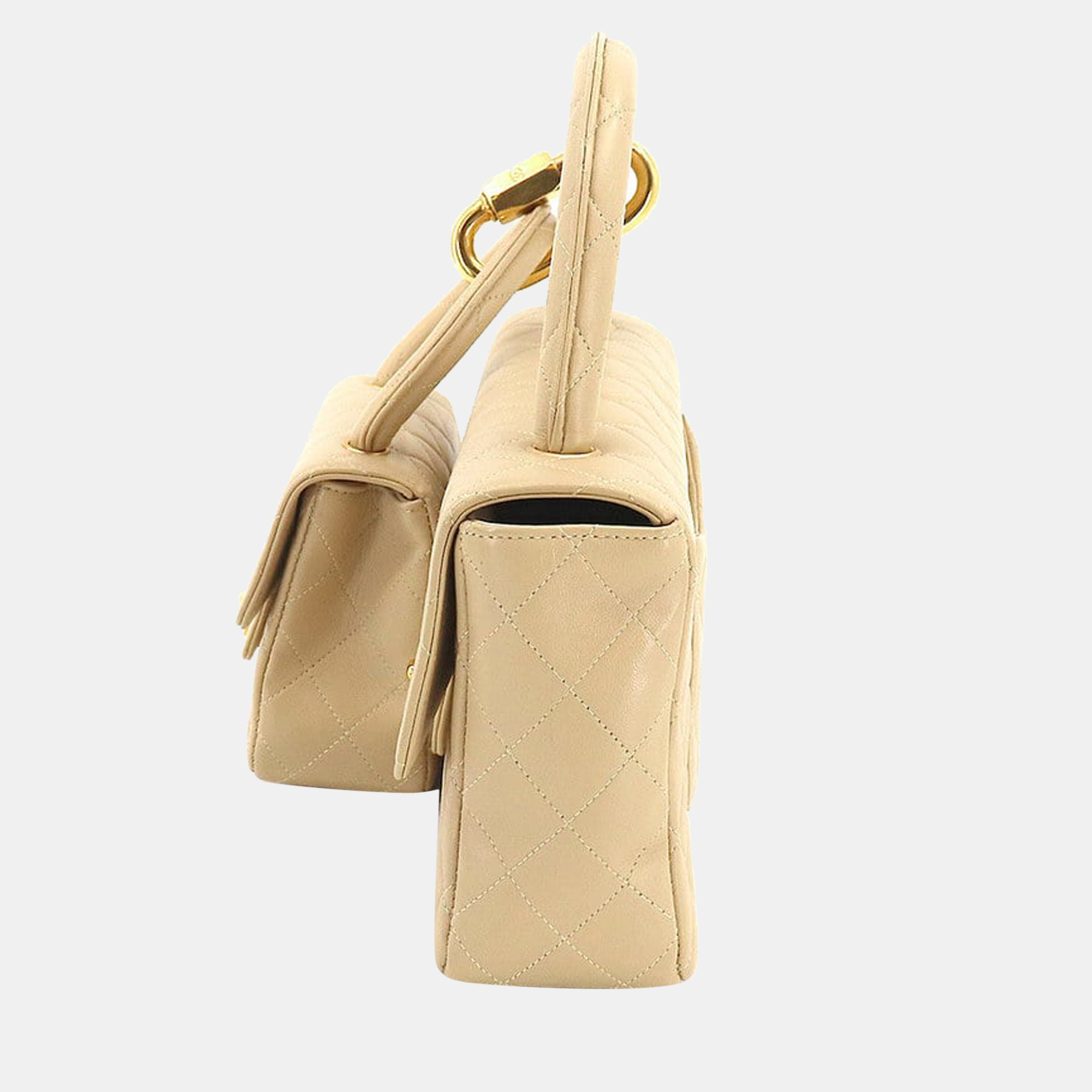 

Chanel Beige Leather Kelly Top Handle Bag Set