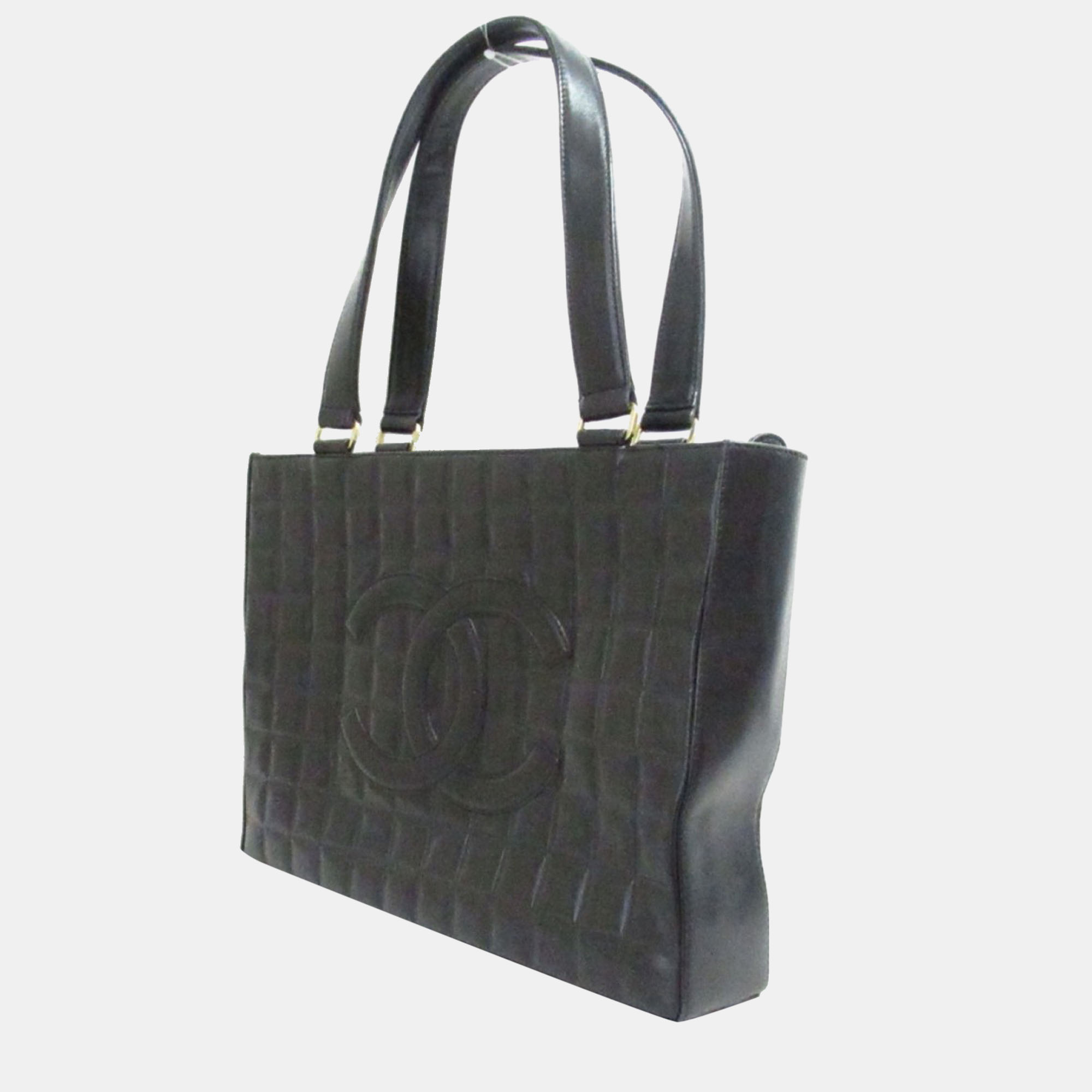 

Chanel Black Leather CC Choco Bar Tote Bag