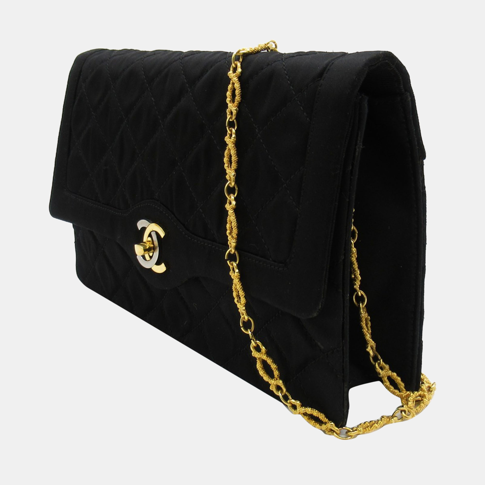 

Chanel Black Canvas CC Matelasse Flap Bag Crossbody Bag