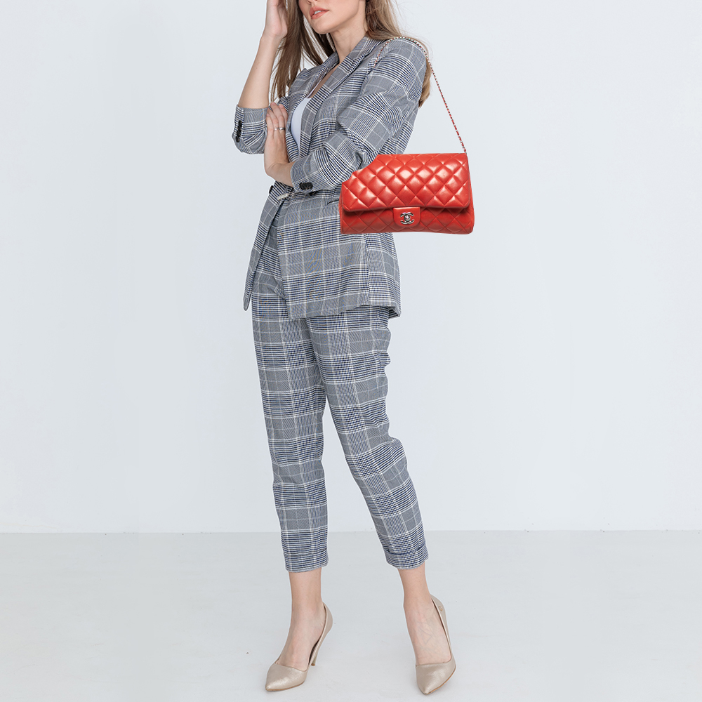 

Chanel Red Quilted Leather Classic Flap Shoulder Bag
