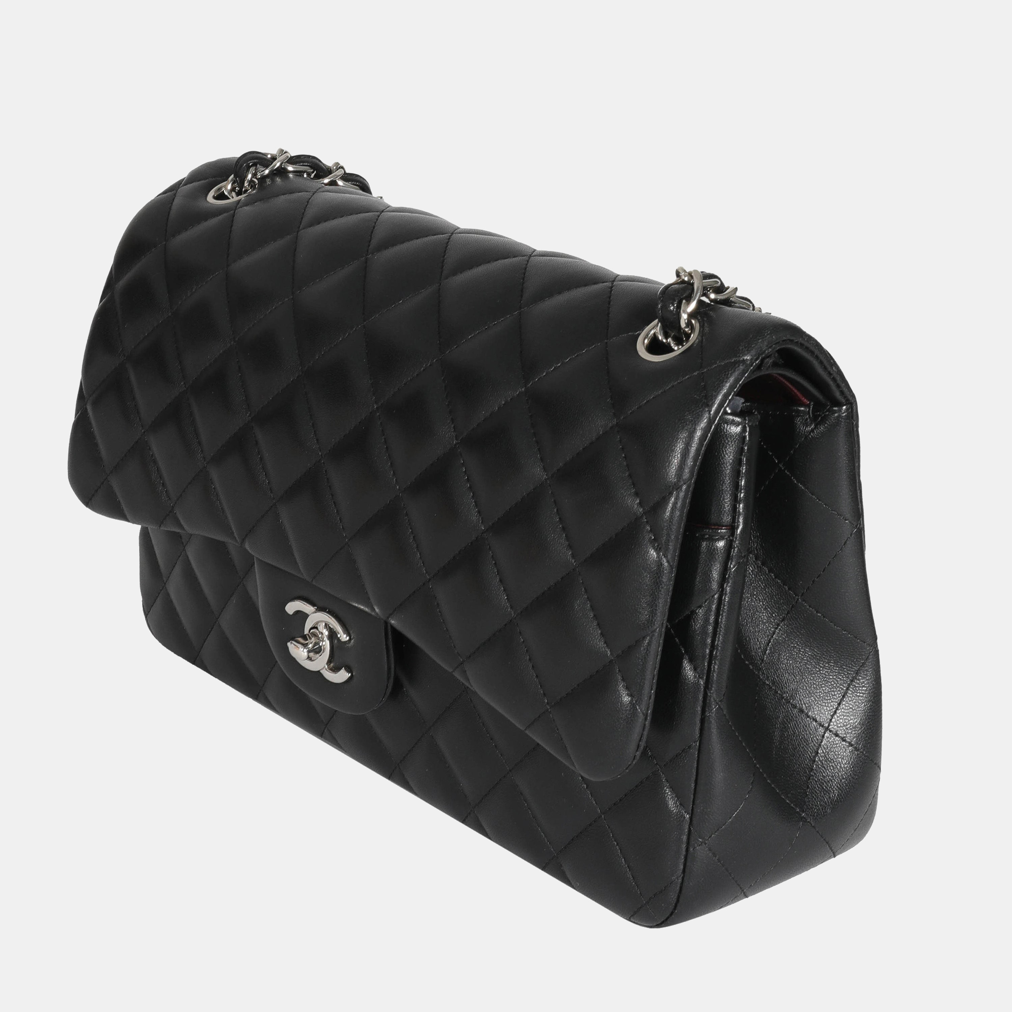 

Chanel Black Lambskin Jumbo Classic Double Flap Bag