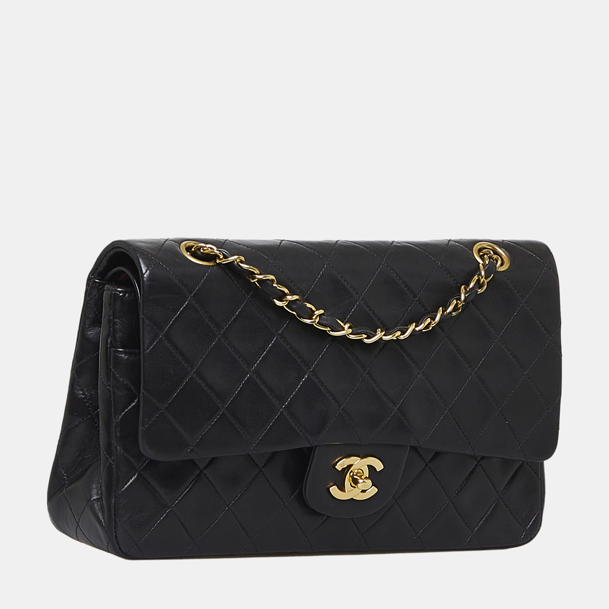 

Chanel Black Medium Classic Lambskin Double Flap Bag