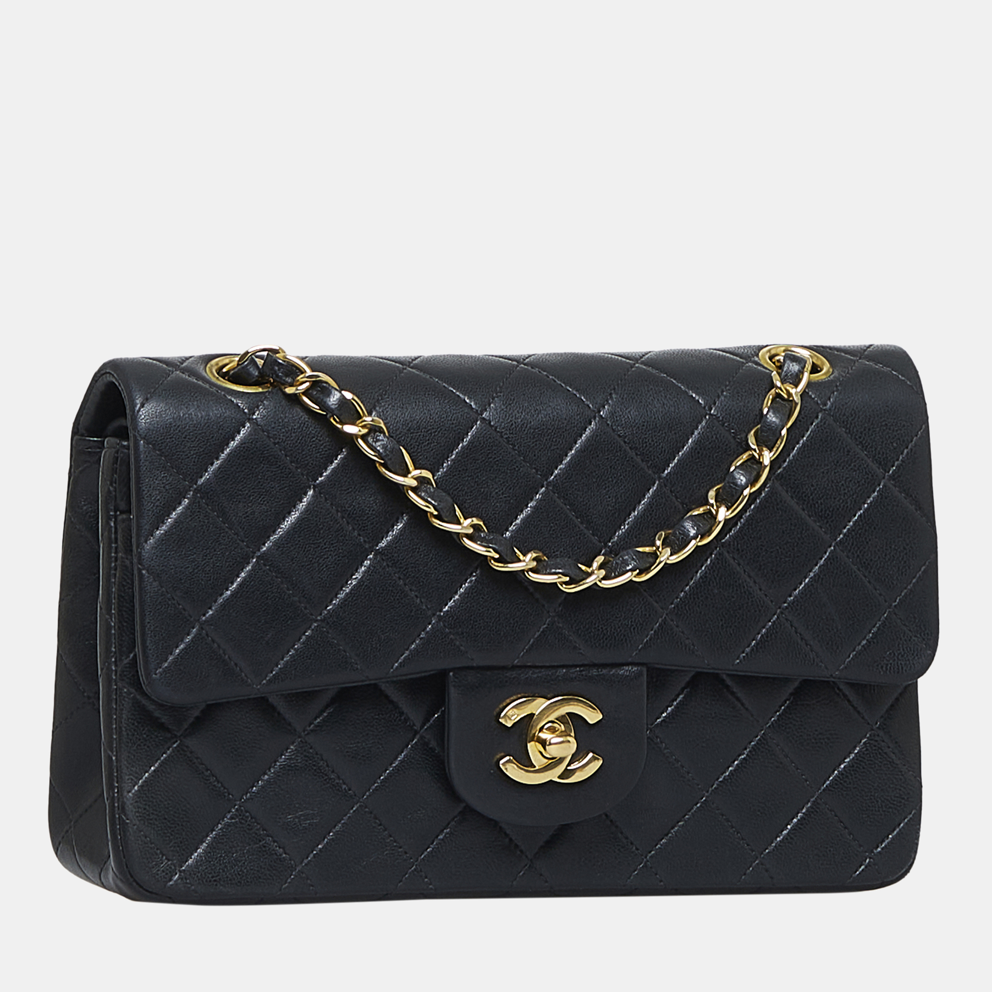 

Chanel Black Small Classic Lambskin Double Flap