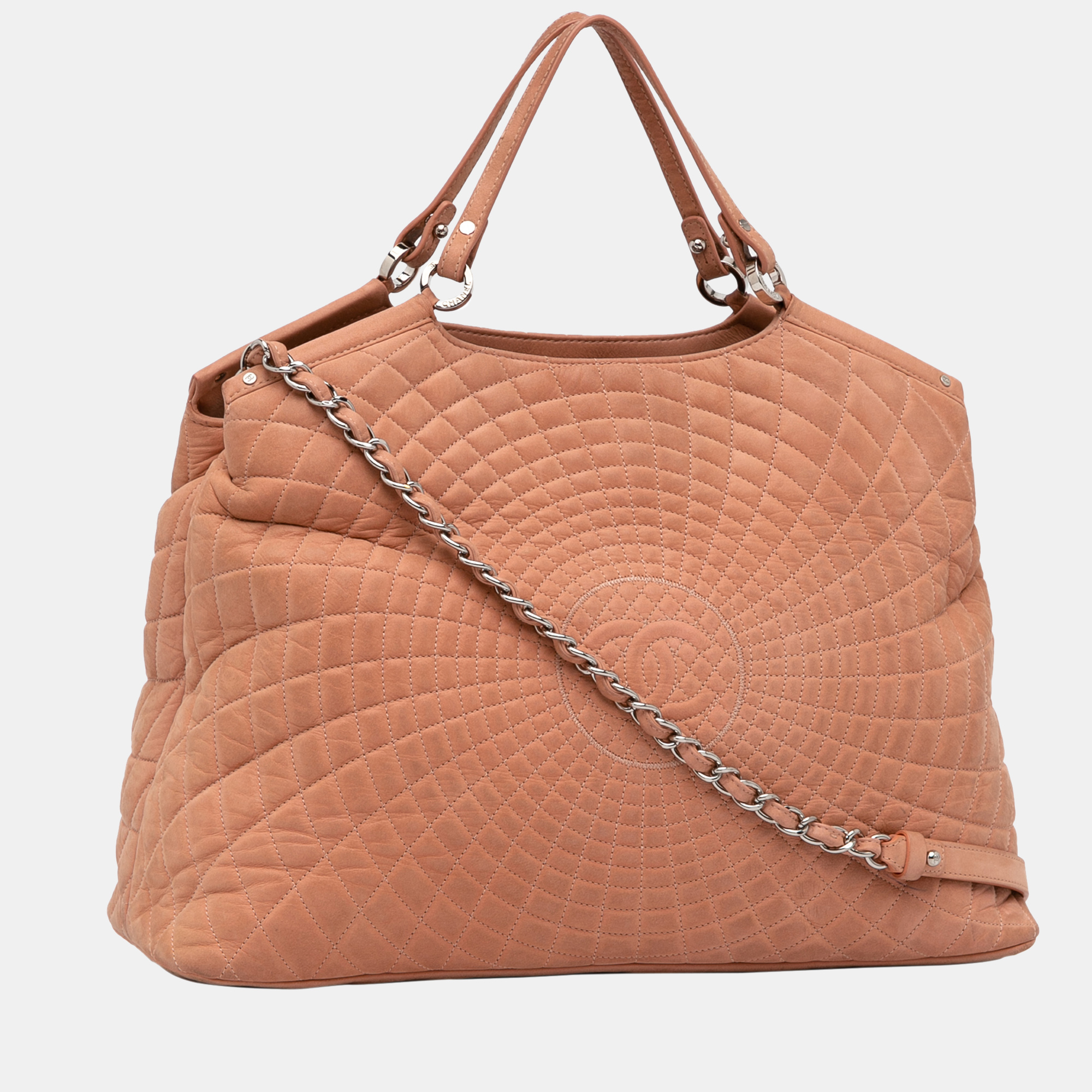 

Chanel Pink Sea Hit Quilted Leather Satchel