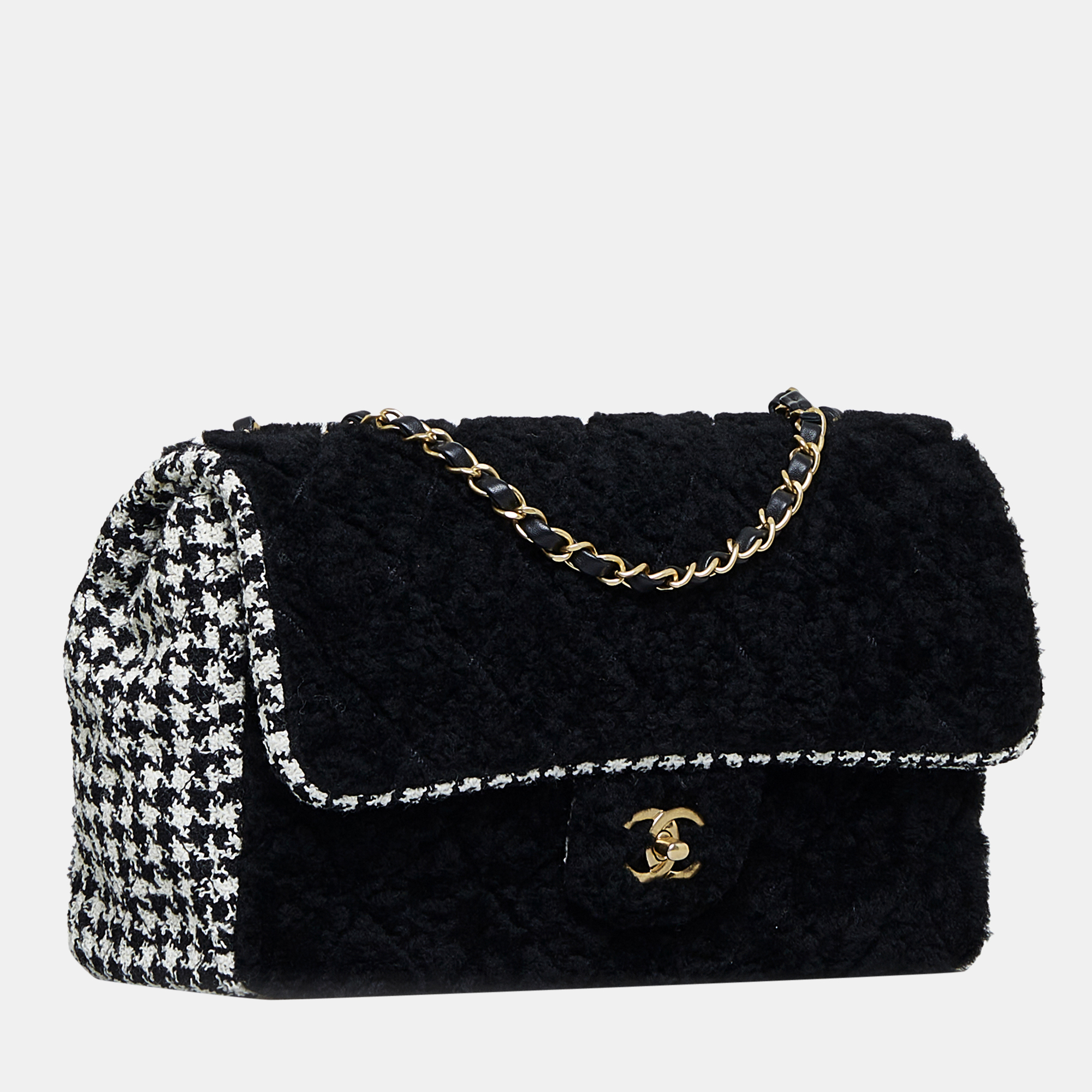 

Chanel Black Shearling CC Turnlock Flap Bag