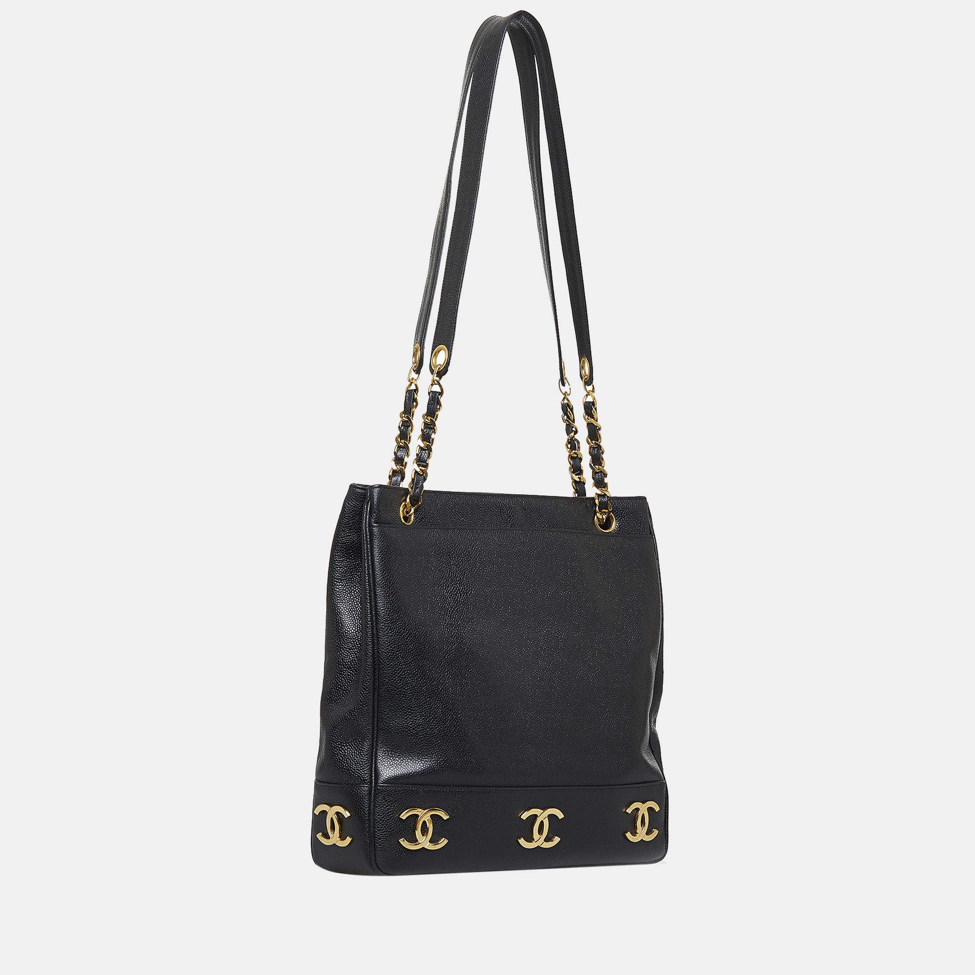 

Chanel Black Triple Coco Caviar Tote