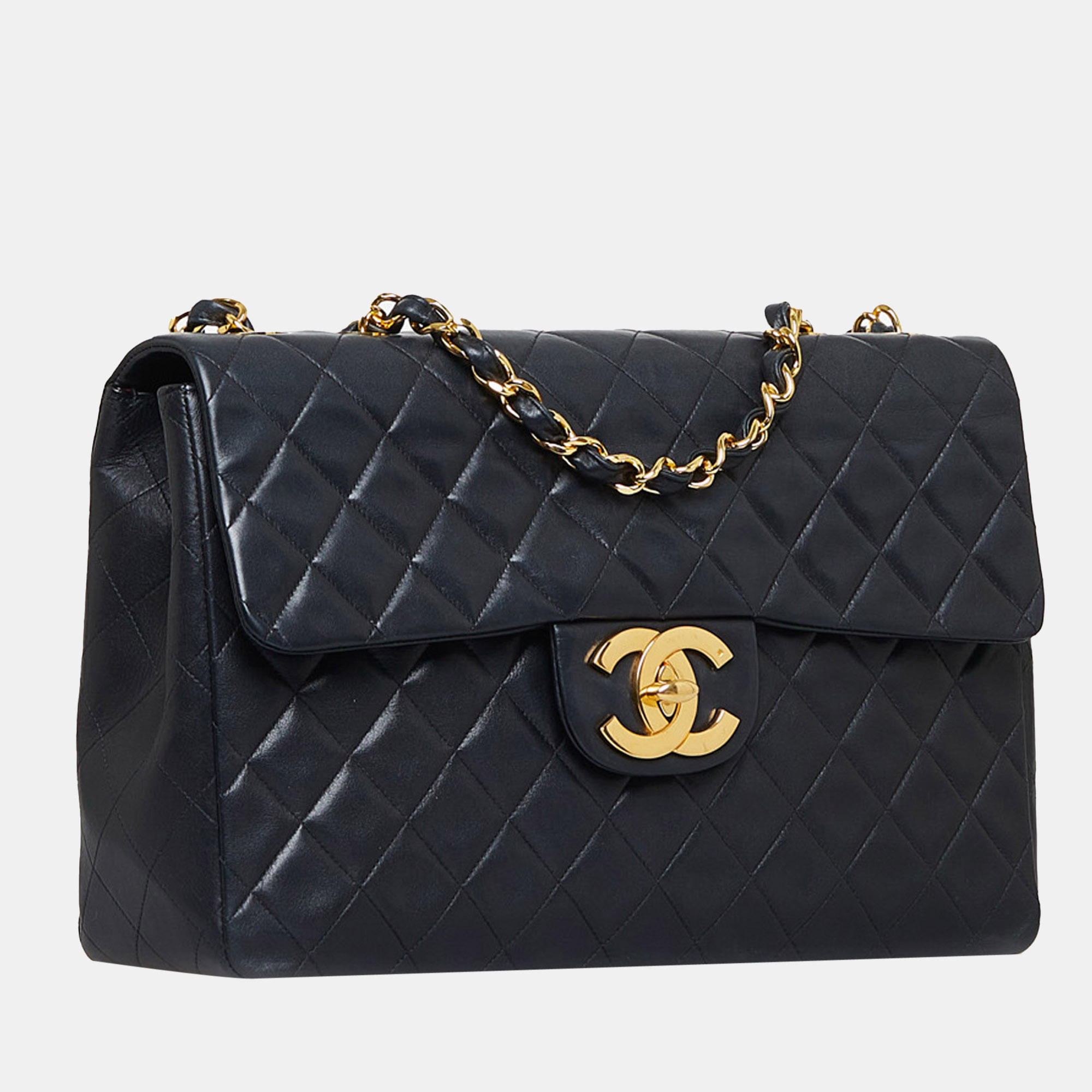 

Chanel Black Jumbo  Classic Lambskin Maxi Single Flap