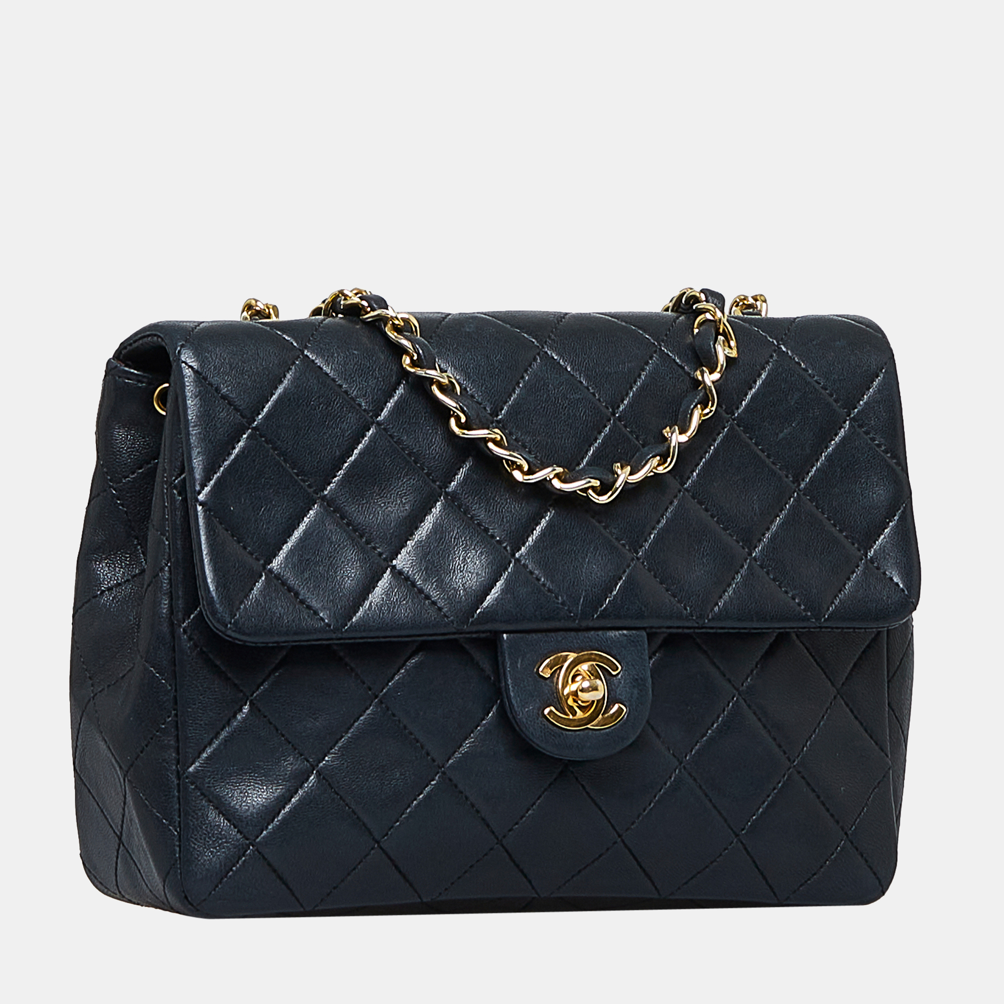 

Chanel Black Mini Classic Square Lambskin Single Flap Bag