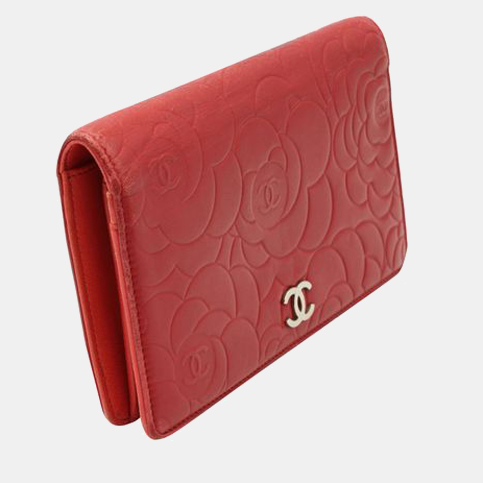 

Chanel Red Leather Camelia Wallet